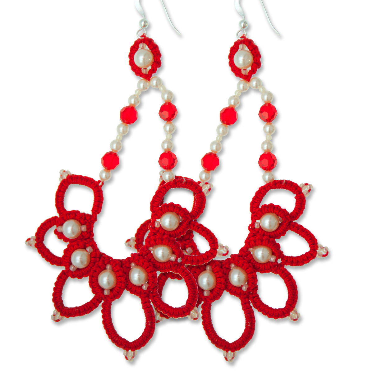 kit lumiére earrings - tatting technique - masterclass | 1 kit