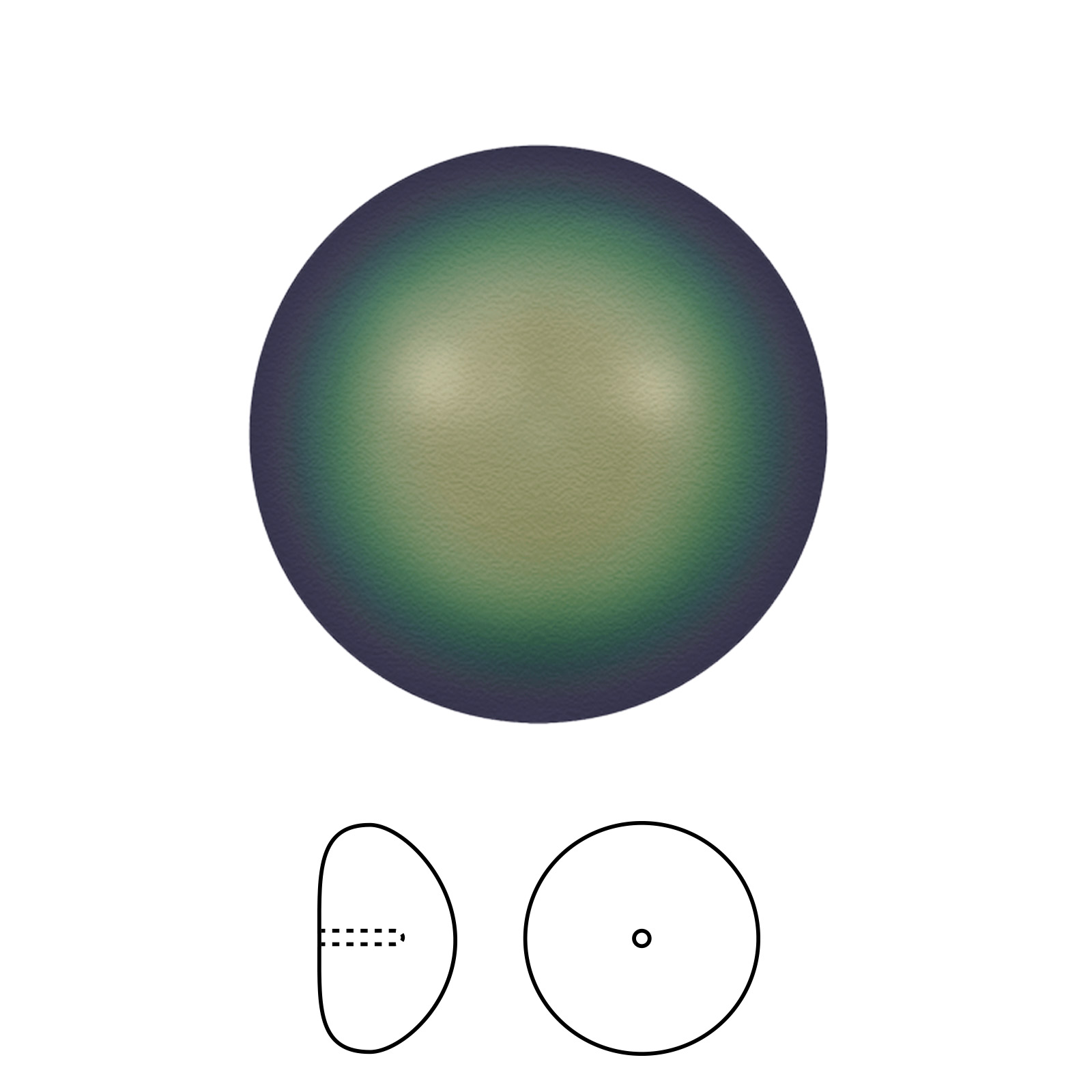 perlen cabochon (5817) scarabaeus green 10mm | 2st