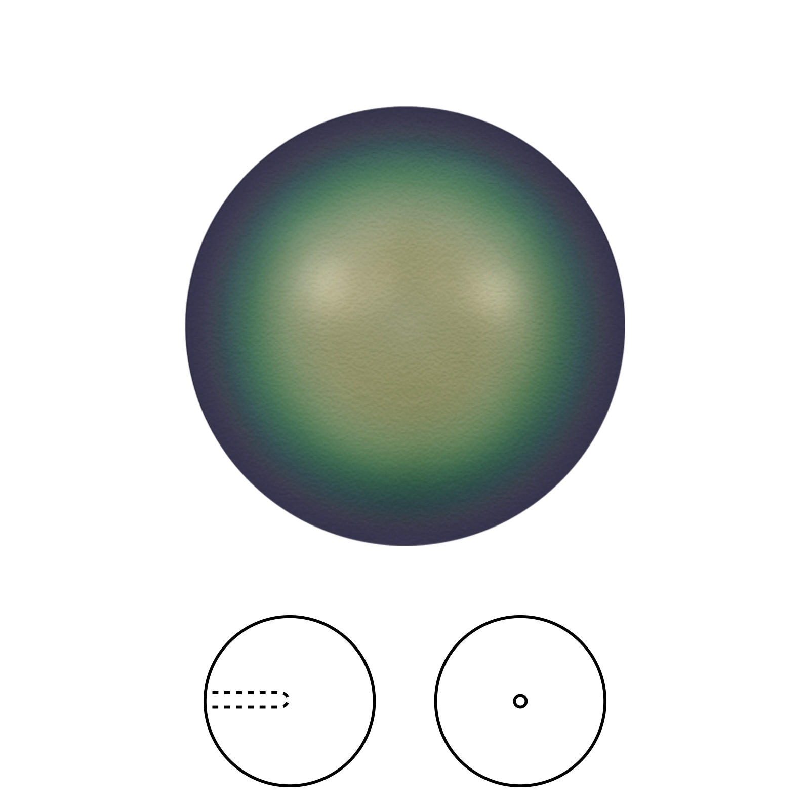 half-drilled pearl (5818) scarabaeus green 6mm | 4pc