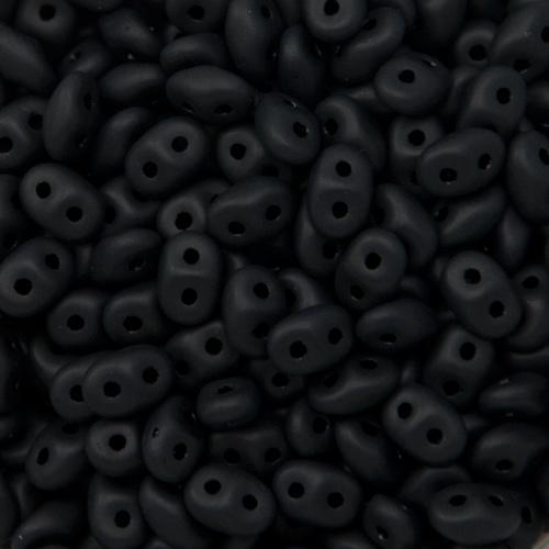 superduo seed beads 5x2,5mm - opaque matte jet | 10gr