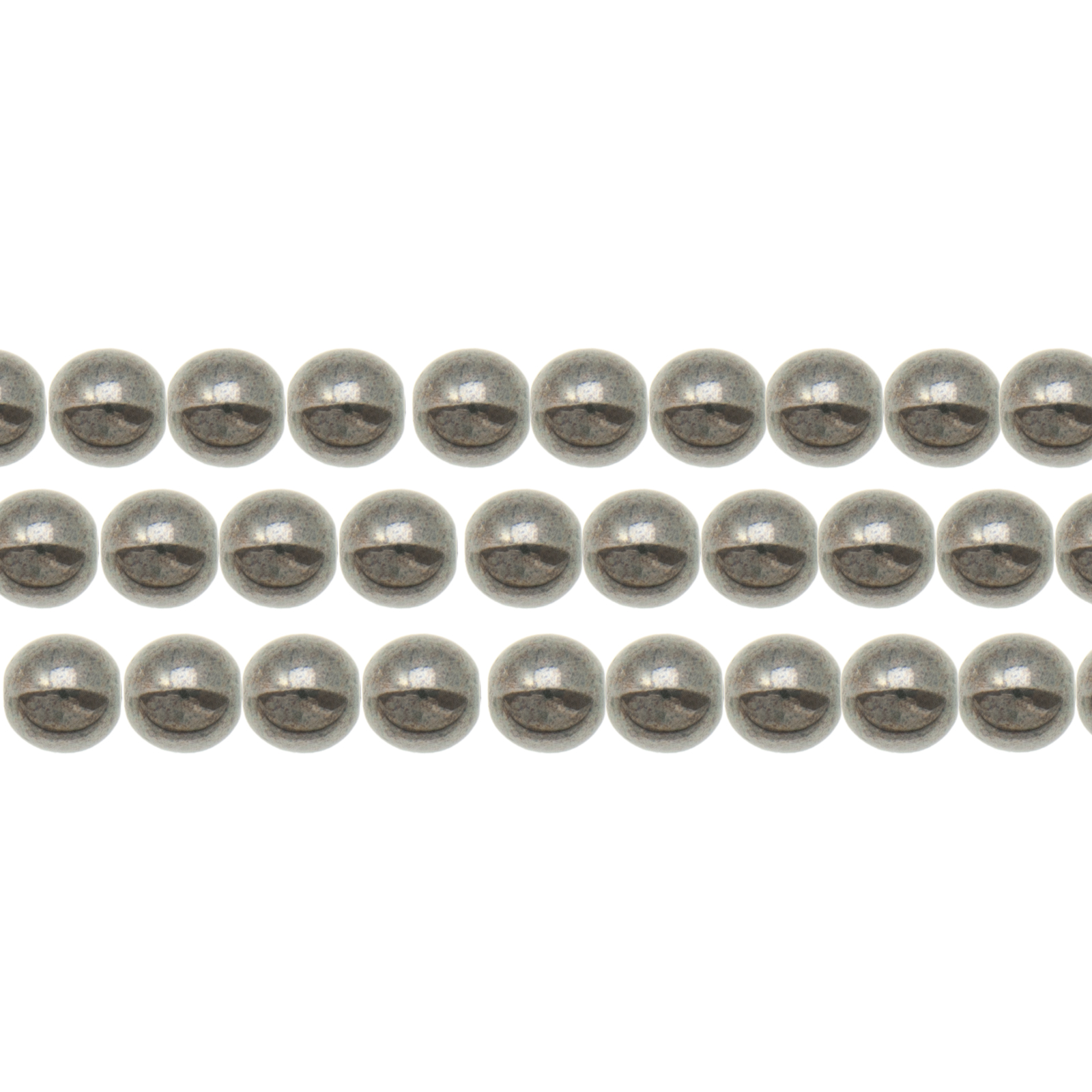 czech glass druk beads - jet hematite round 4mm | 100pc