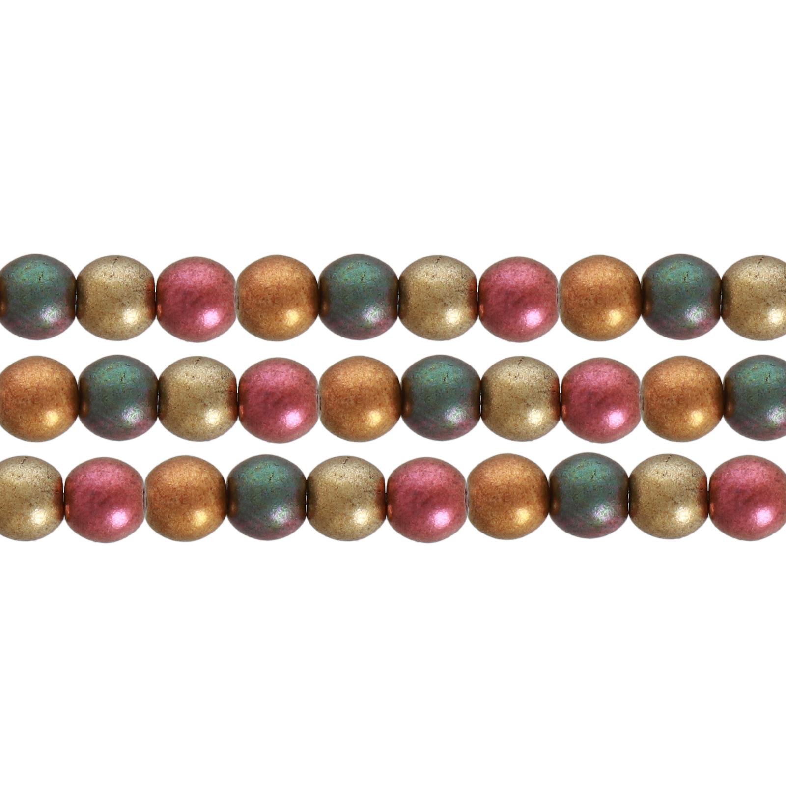 czech glass druk beads - crystal violet rainbow 4mm | 100pc