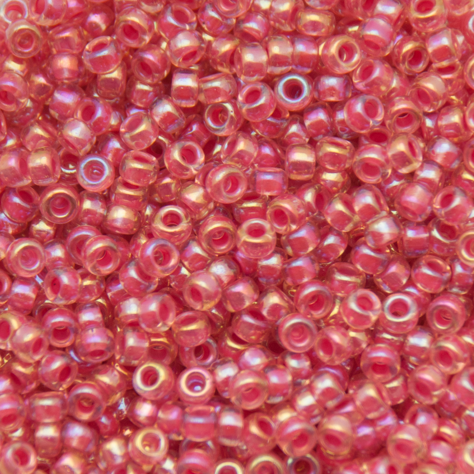 miyuki rocailles 8/0 - crystal ab hot pink lined (355) | 10gr