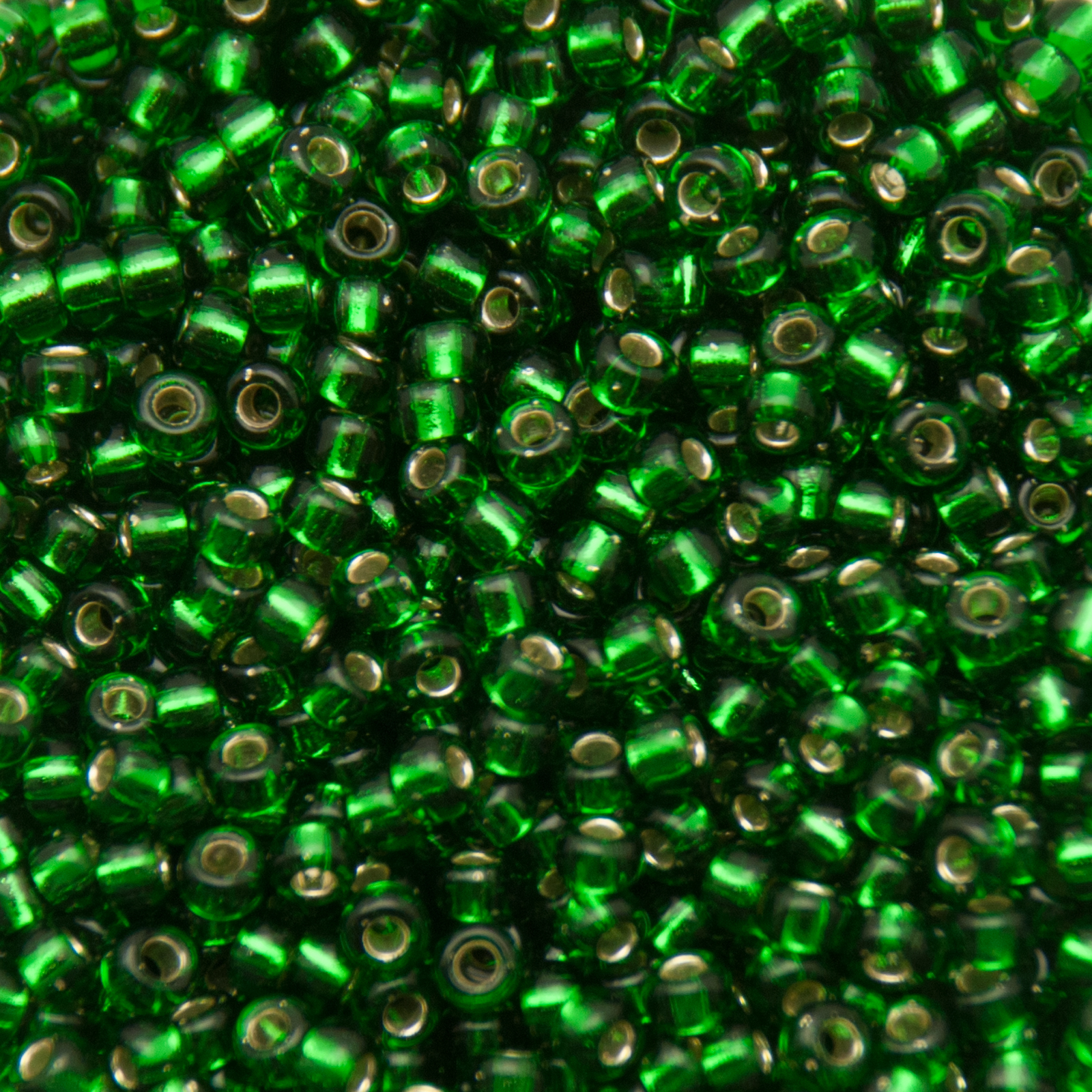 miyuki rocailles 8/0 - silver-lined green (16) | 10gr