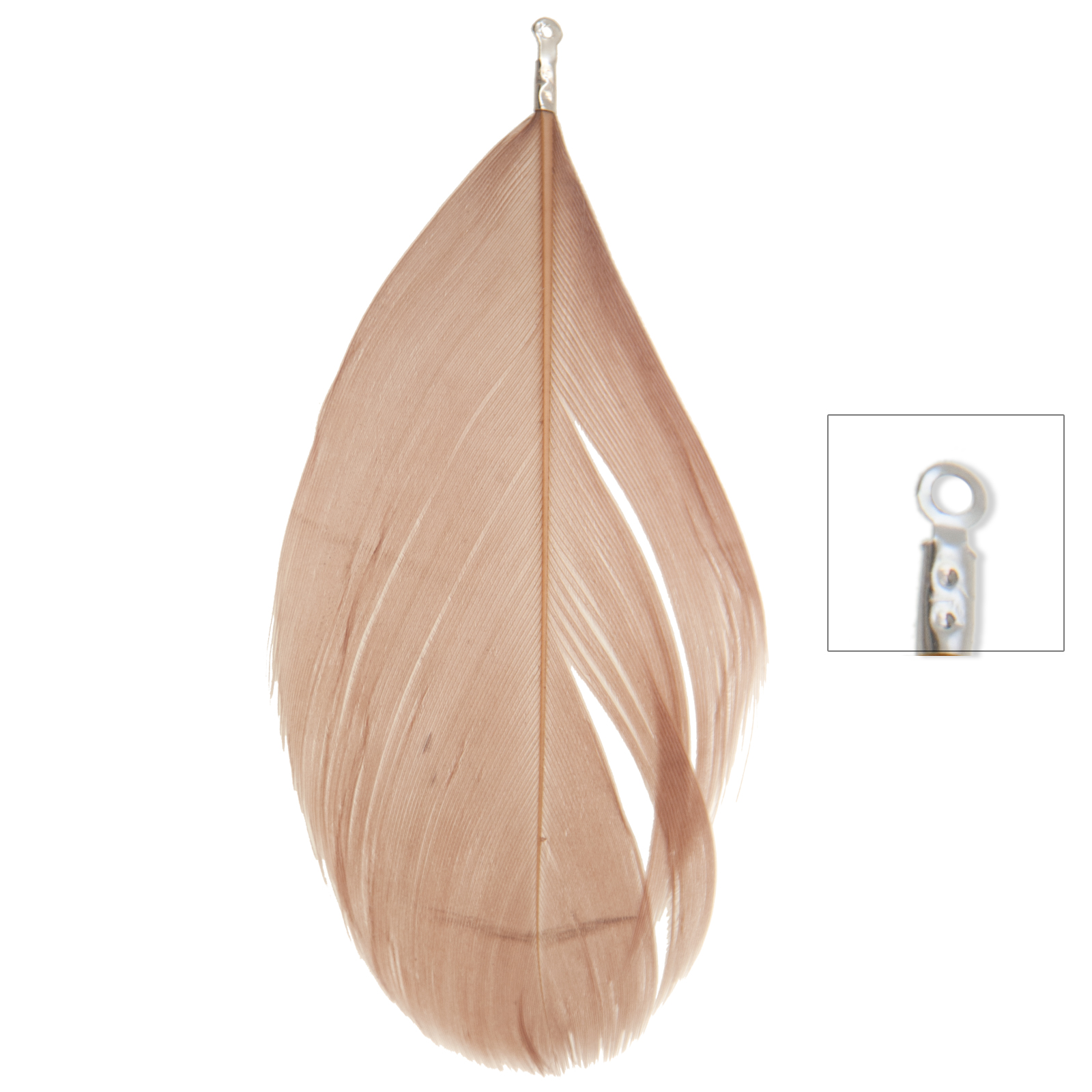 beige feathers with terminator 75mm | 4pc