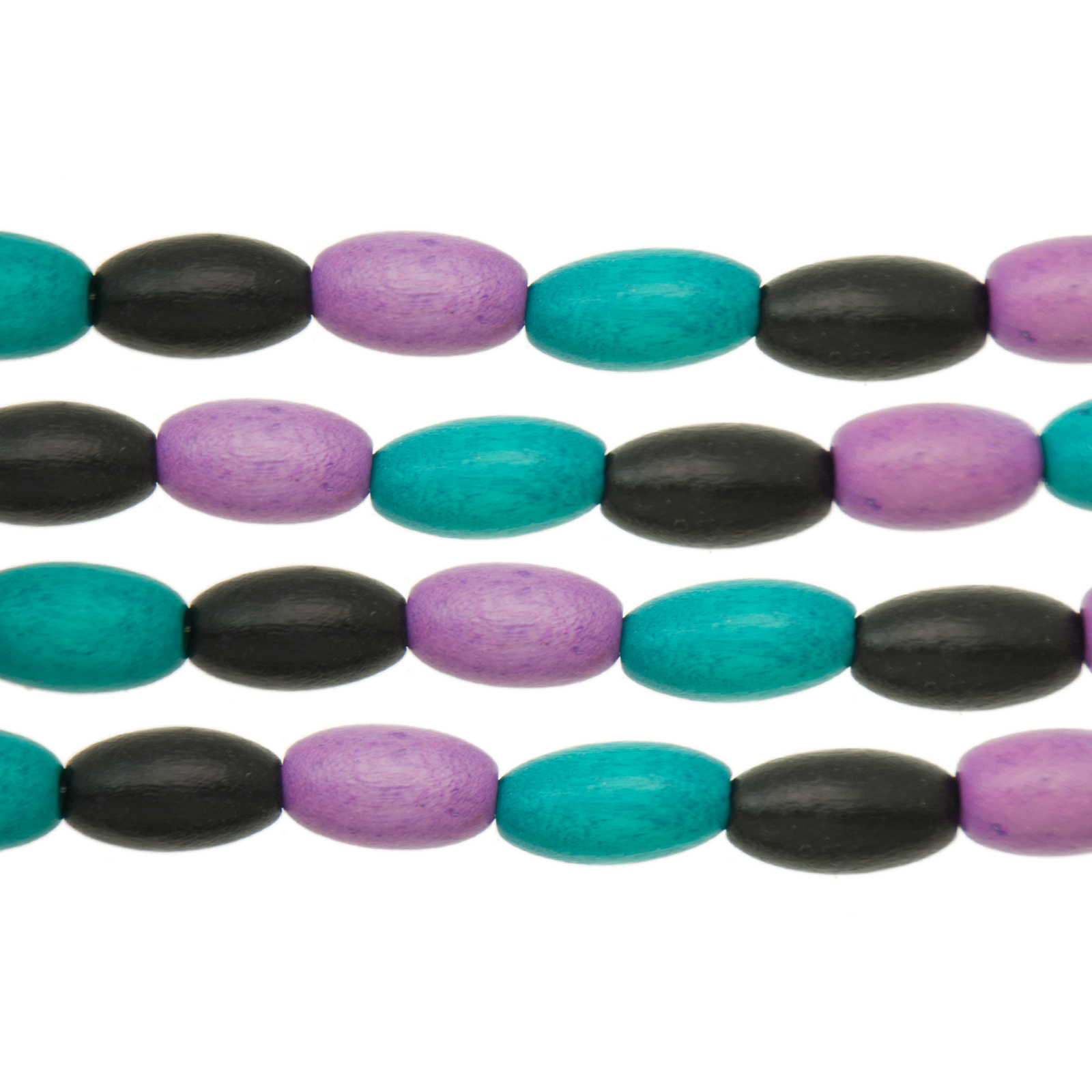 dyed wood beads - marmeid mix round 15x8mm | 16-inch strand
