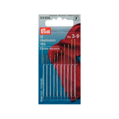 prym cotton darners needles - size 3-9 - 10pcs package | 1pc