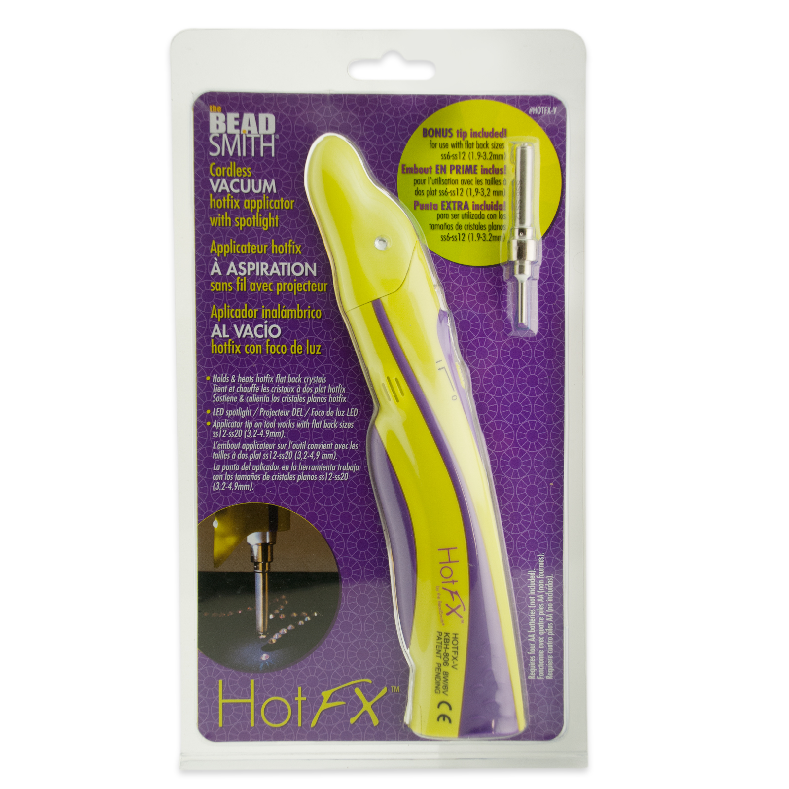 bead smith's professional cordless vacuum hot-fix applicator with spotlight | 1pc