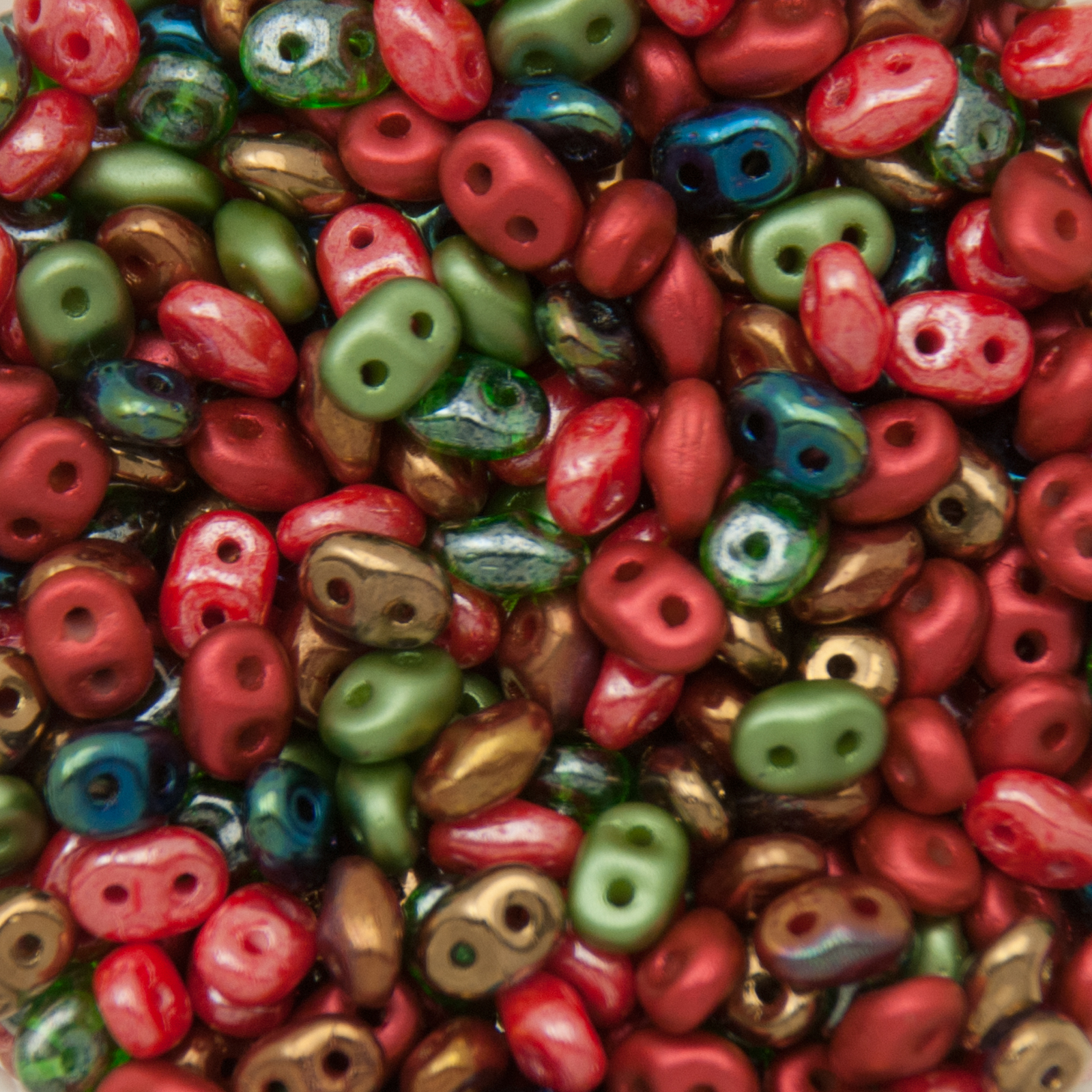 superduo seed beads 5x2,5mm - poppy fields | 10gr