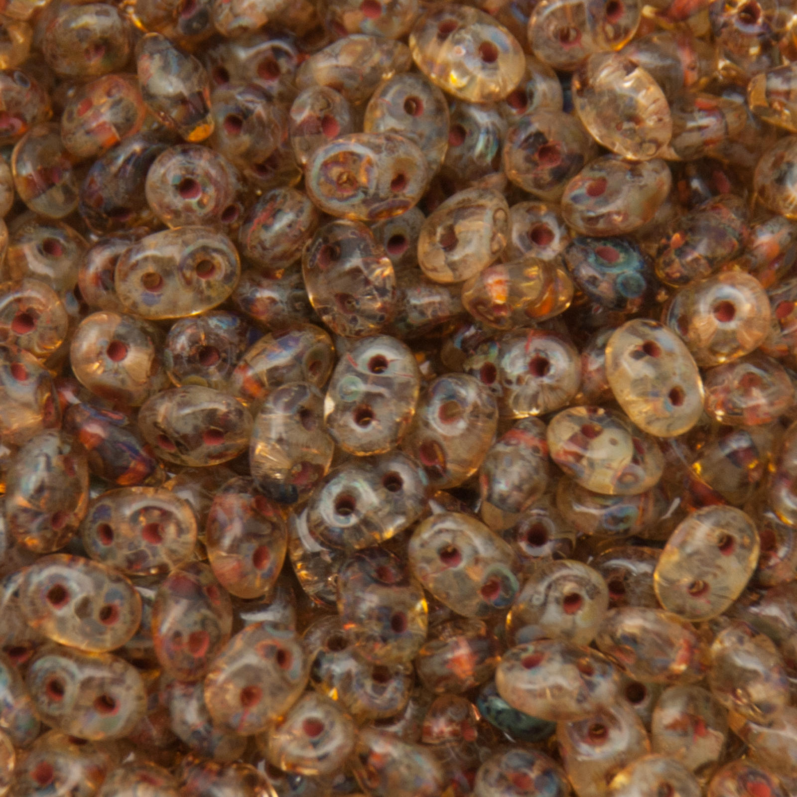 superduo perlen 5x2,5mm crystal dark travertin | 10gr