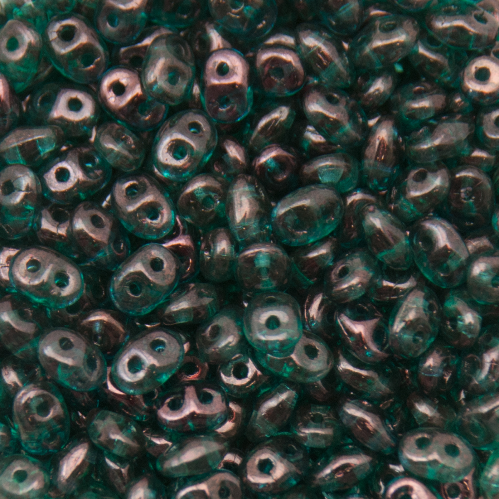 superduo seed beads 5x2,5mm - emerald vega luster | 10gr
