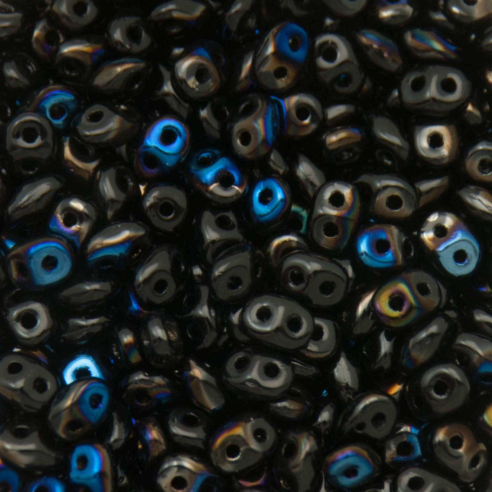 superduo seed beads 5x2,5mm - jet azuro | 10gr