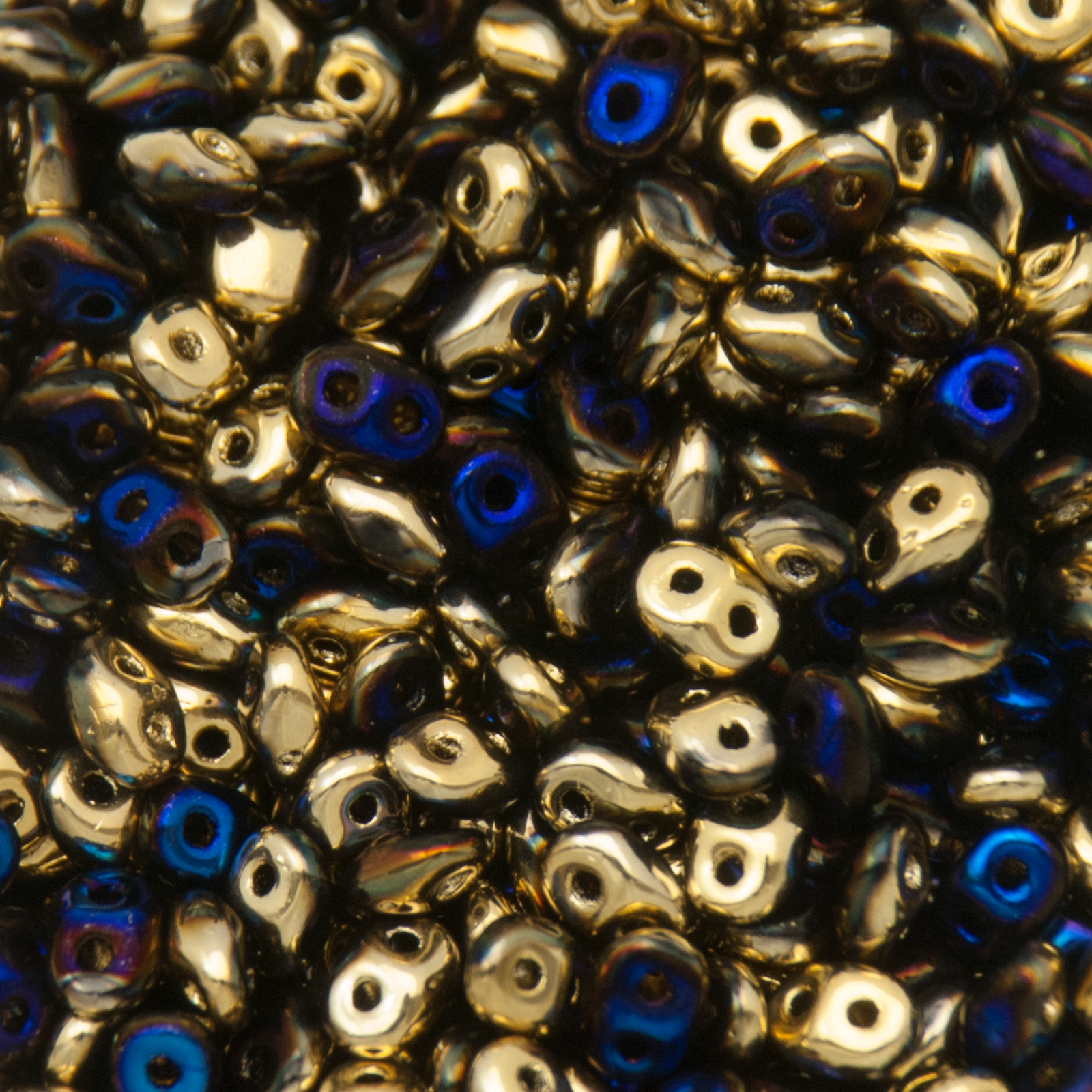 superduo seed beads 5x2,5mm - crystal california blue | 10gr