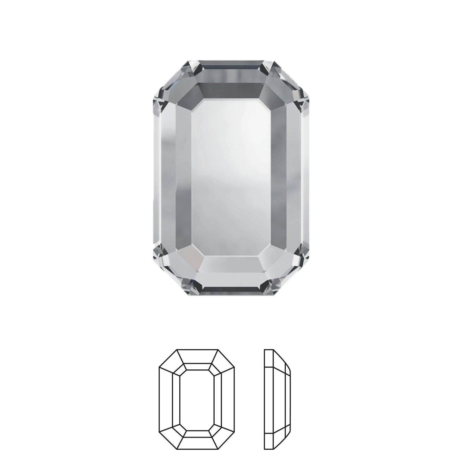 rectangle hotfix (2610) crystal 6x4mm | 8pc