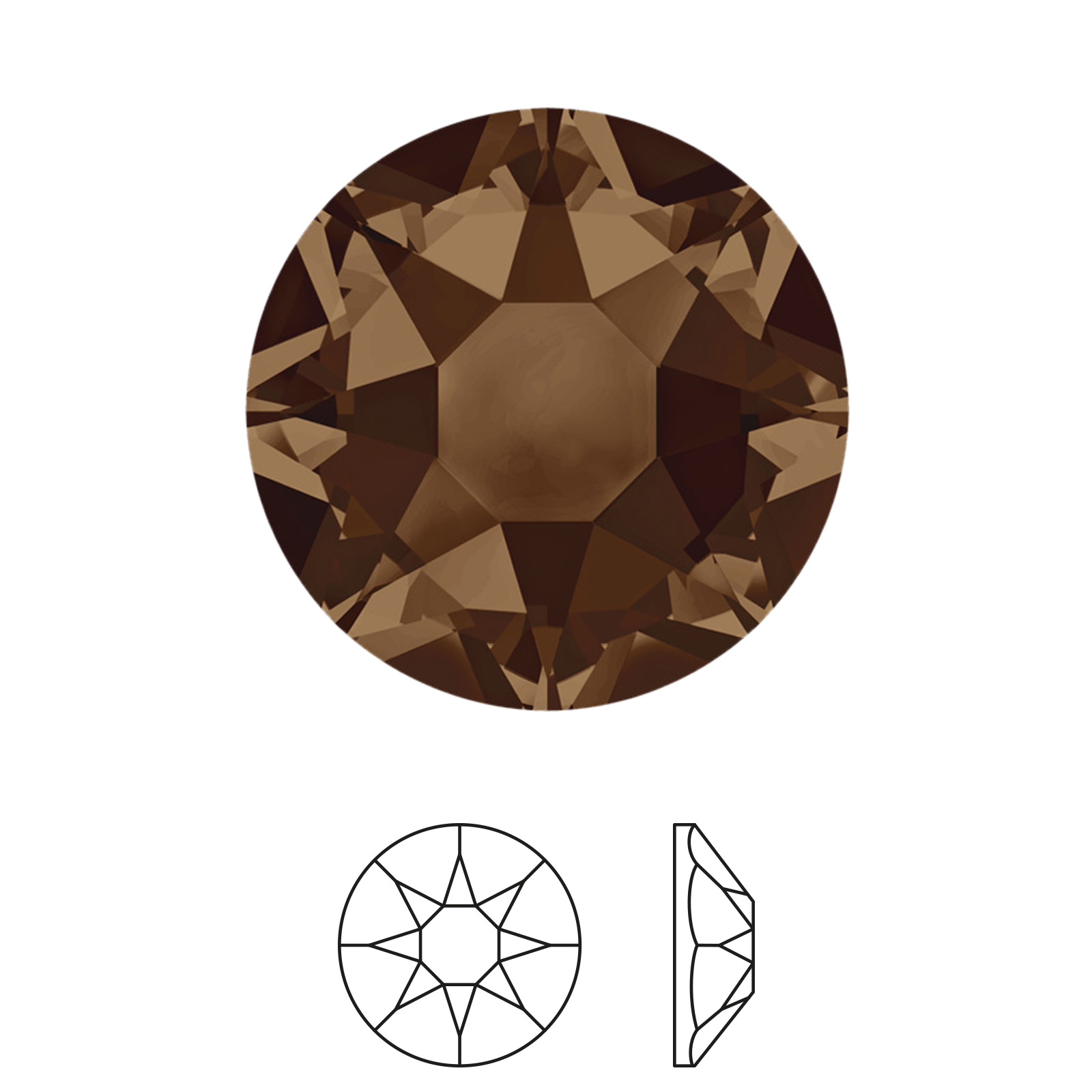 xilion rose hotfix (2078) smoked topaz ss20 (4,60-4,80mm) | 30pc