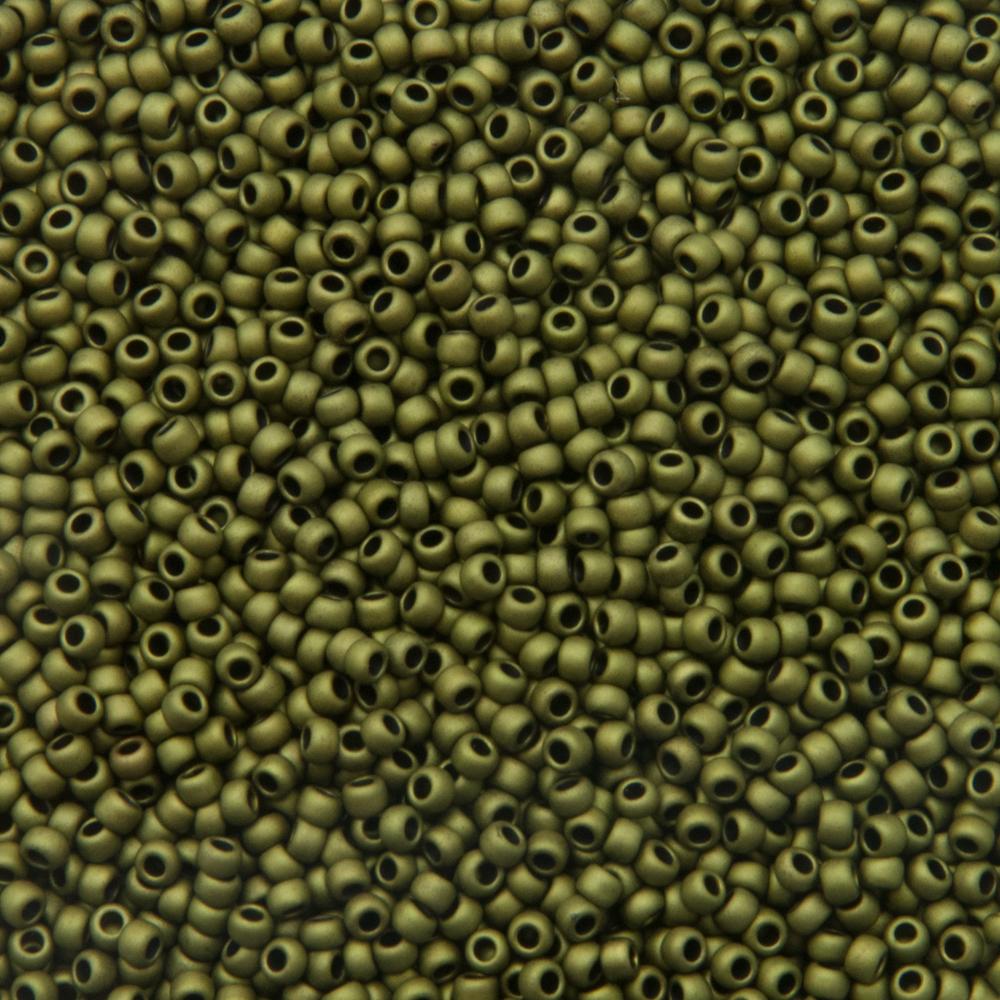 saatperlen toho 15/0 matte color dark olive (617) | 10gr