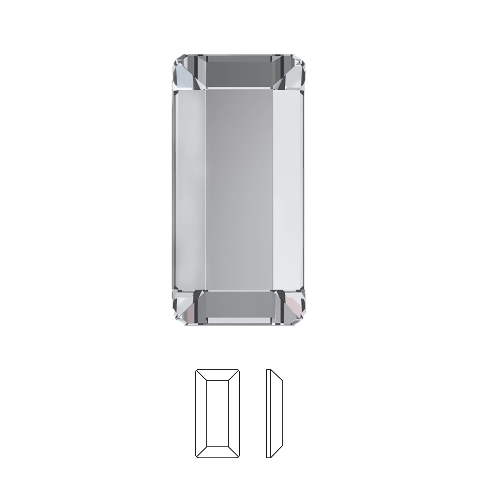baguette hotfix (2510) crystal 5x2,5mm | 10pc