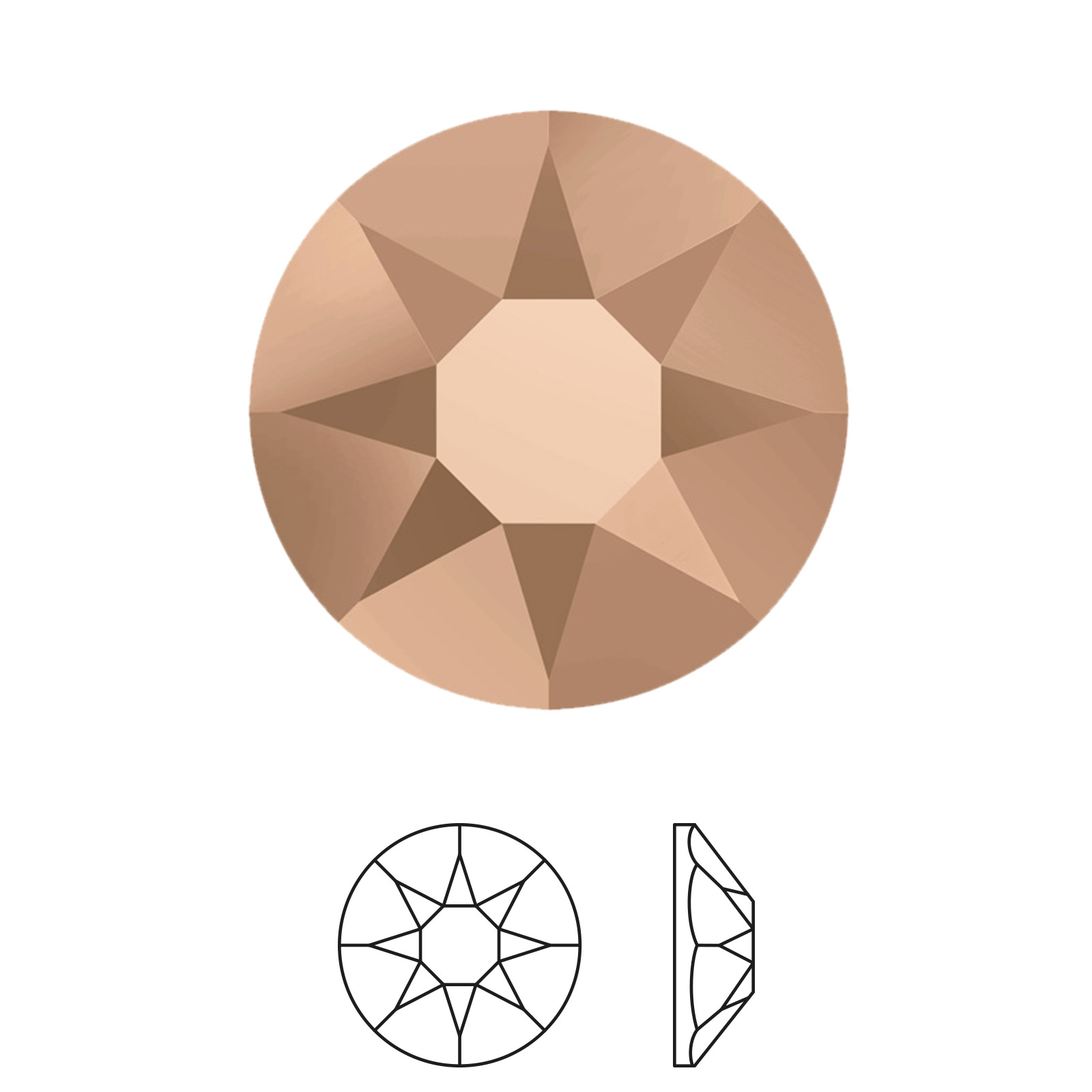 xilion rose hotfix (2078) crystal rose gold ss20 (4,60-4,80mm) | 30st
