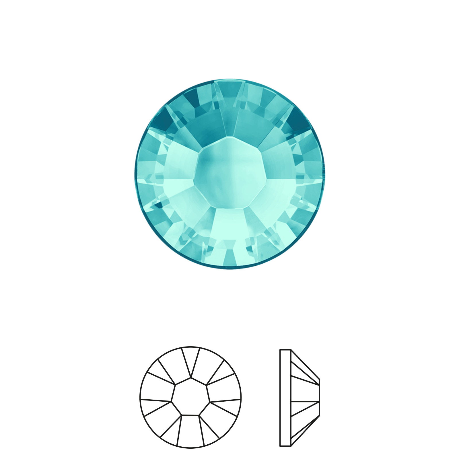 xilion rose hotfix (2038) light turquoise ss10 (2,70-2,90mm) | 60pc