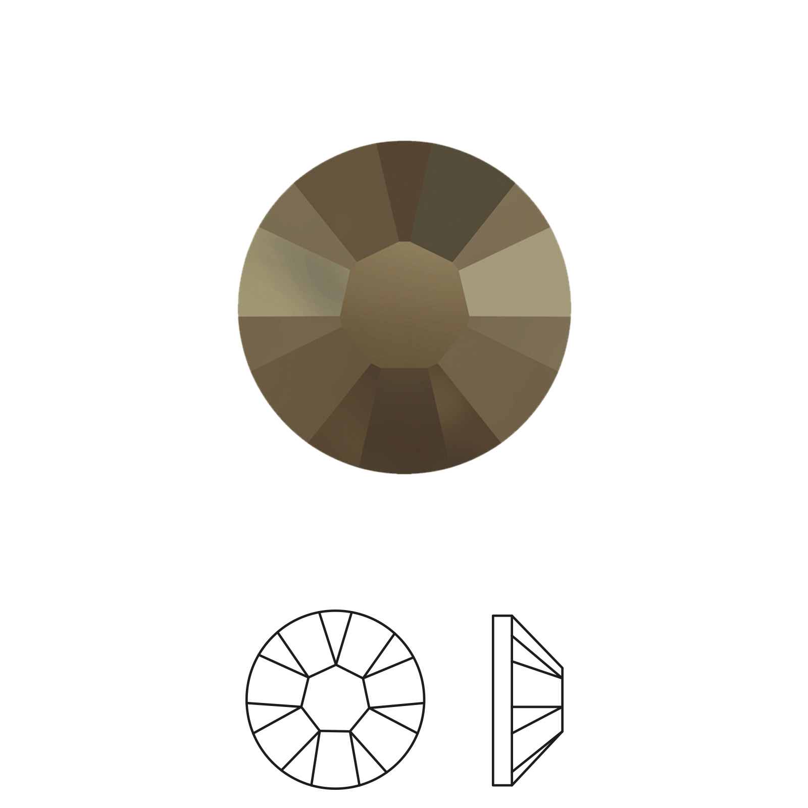 xilion rose hotfix (2038) crystal metallic light gold ss10 (2,70-2,90mm) | 60st