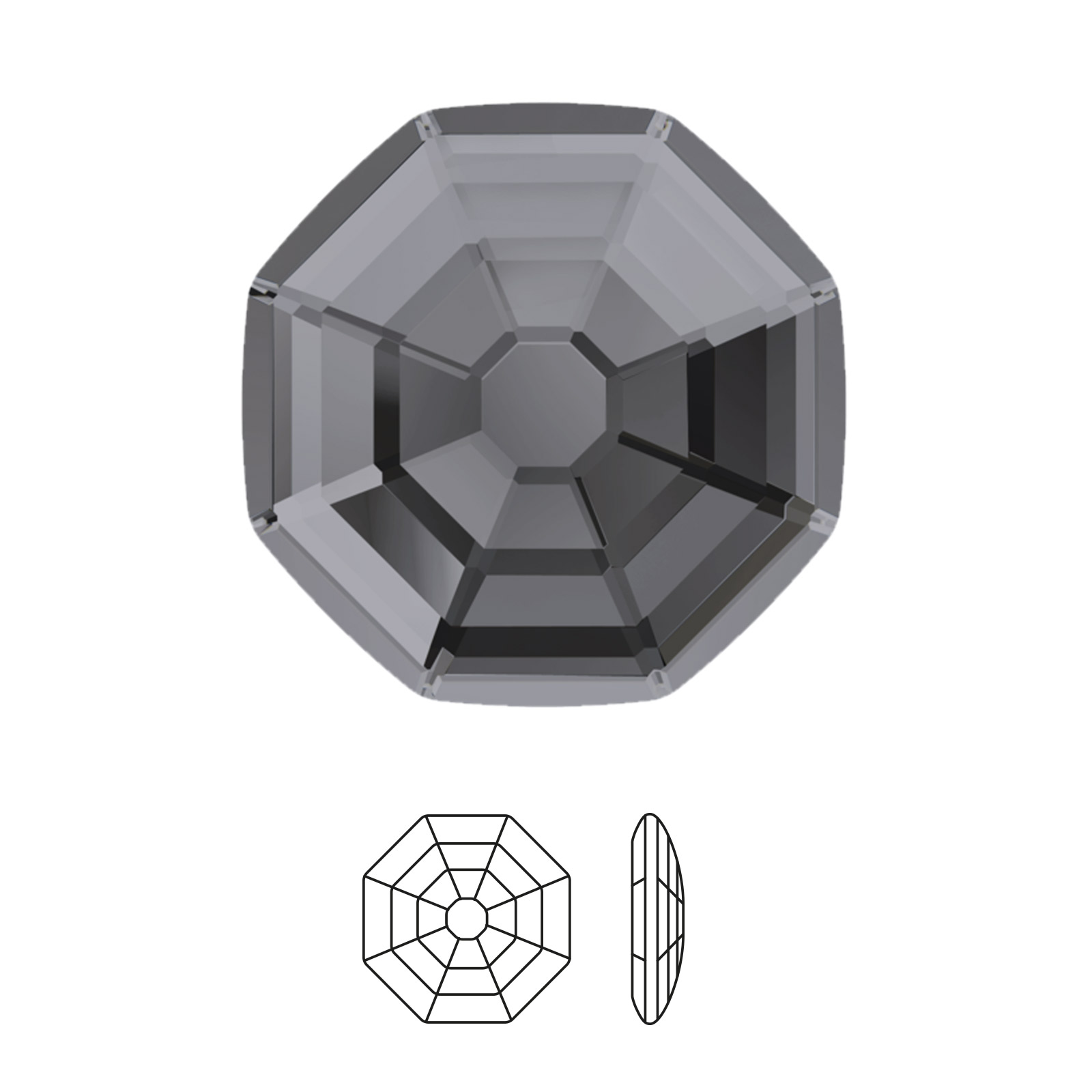 solaris hotfix (2611) crystal silver night 8mm | 2pc