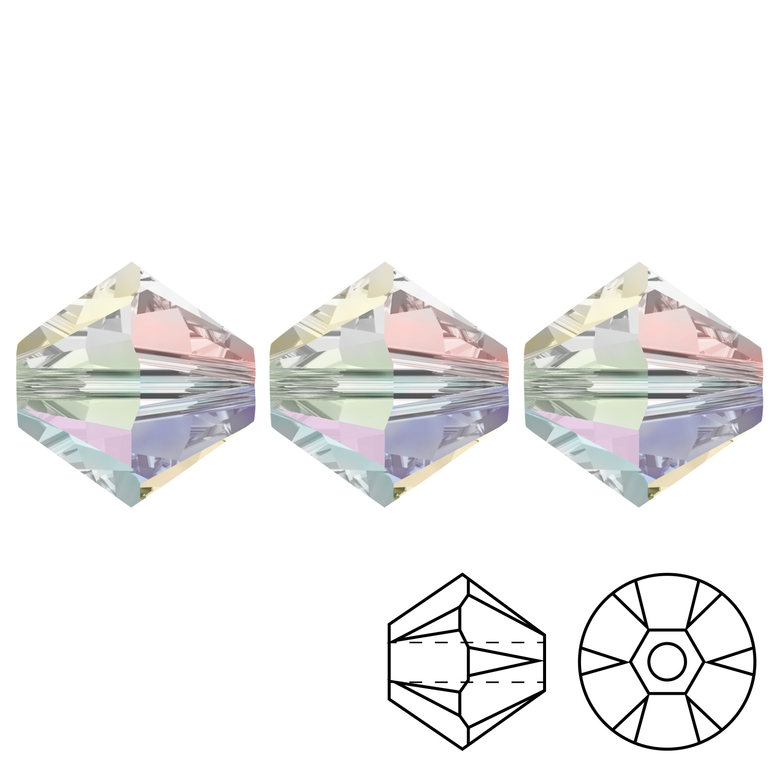 kristall doppelkegel (5328) crystal ab 2x 6mm | 20st