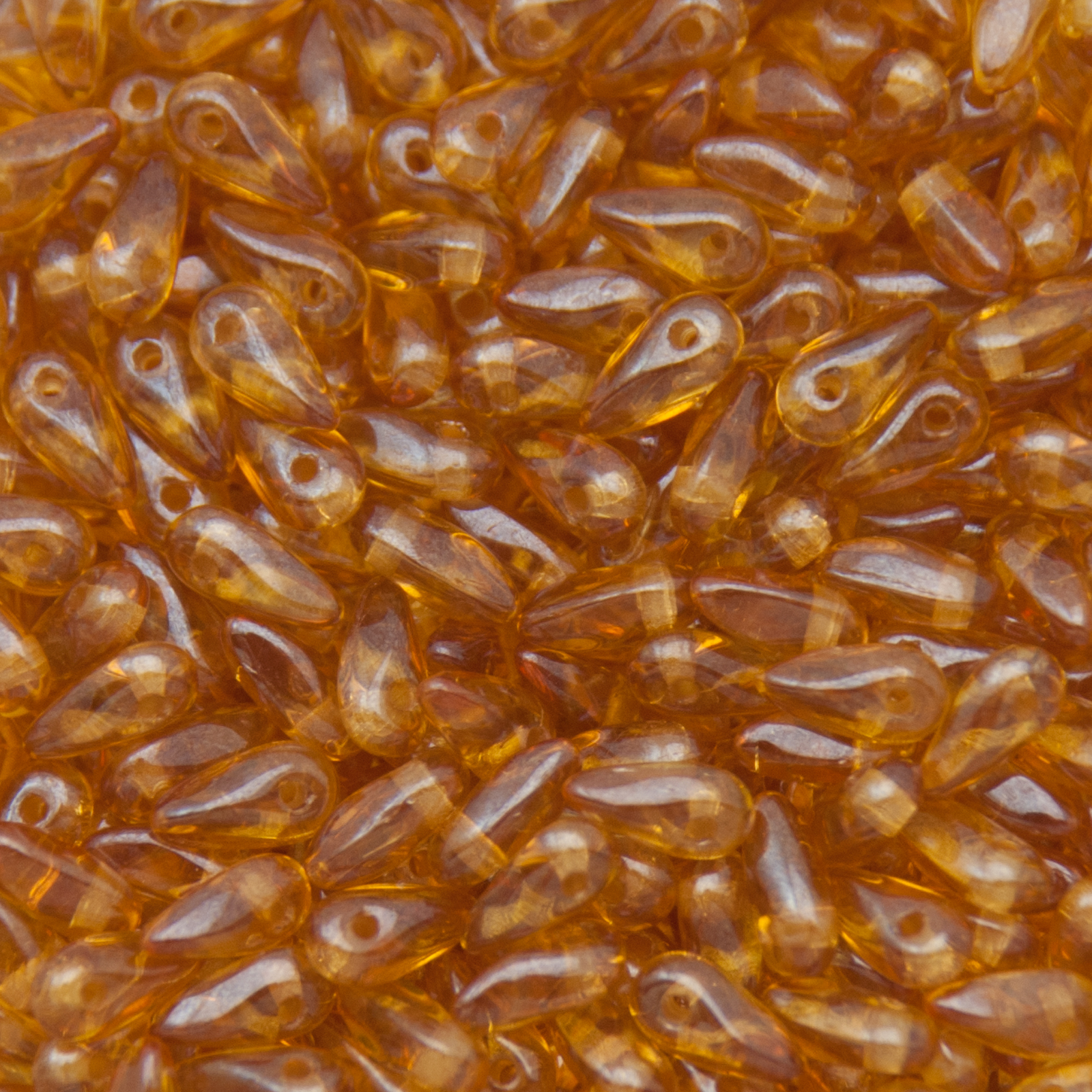 czech glass mini dagger beads - luster transparent topaz 6x2,5mm | 10gr
