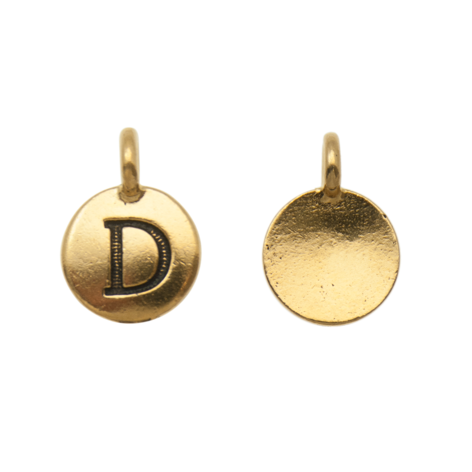 anhänger alphabet buchstabe d antik vergoldet 12mm | 1st
