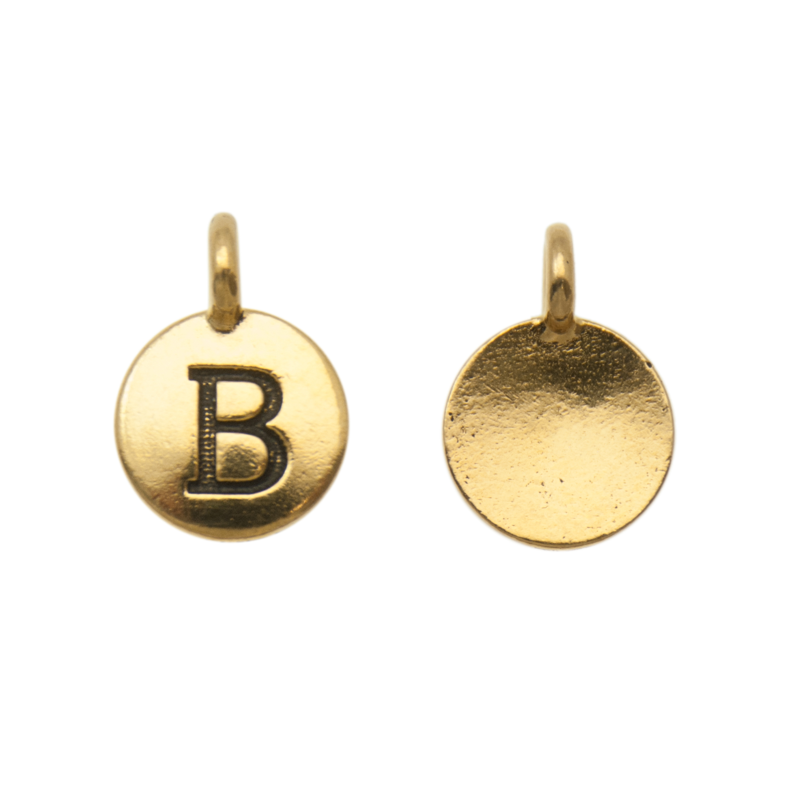 antique gold plated alphabet charm letter b | 1pc