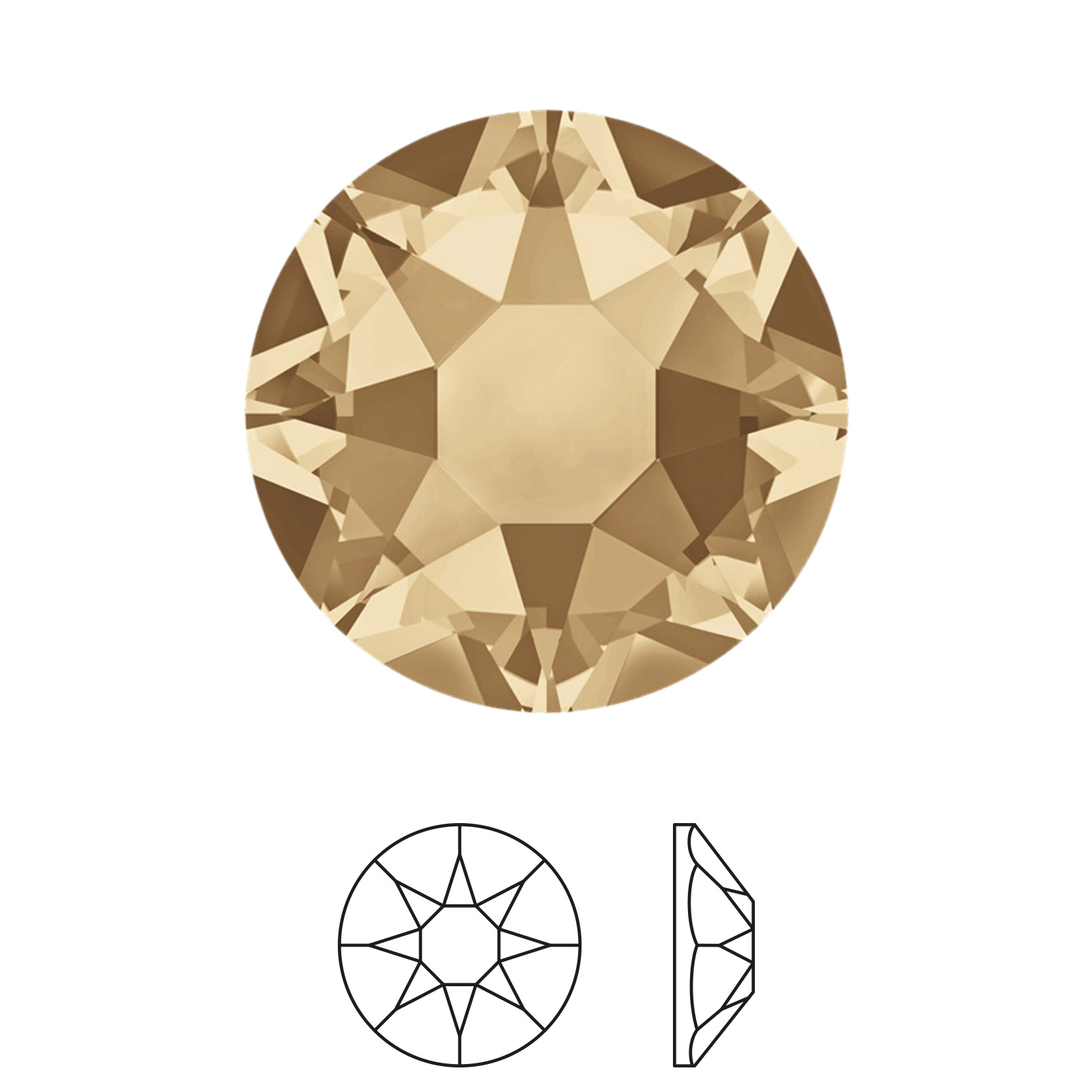 xilion rose hotfix (2078) crystal golden shadow ss20(4,60-4,80mm) | 30pc
