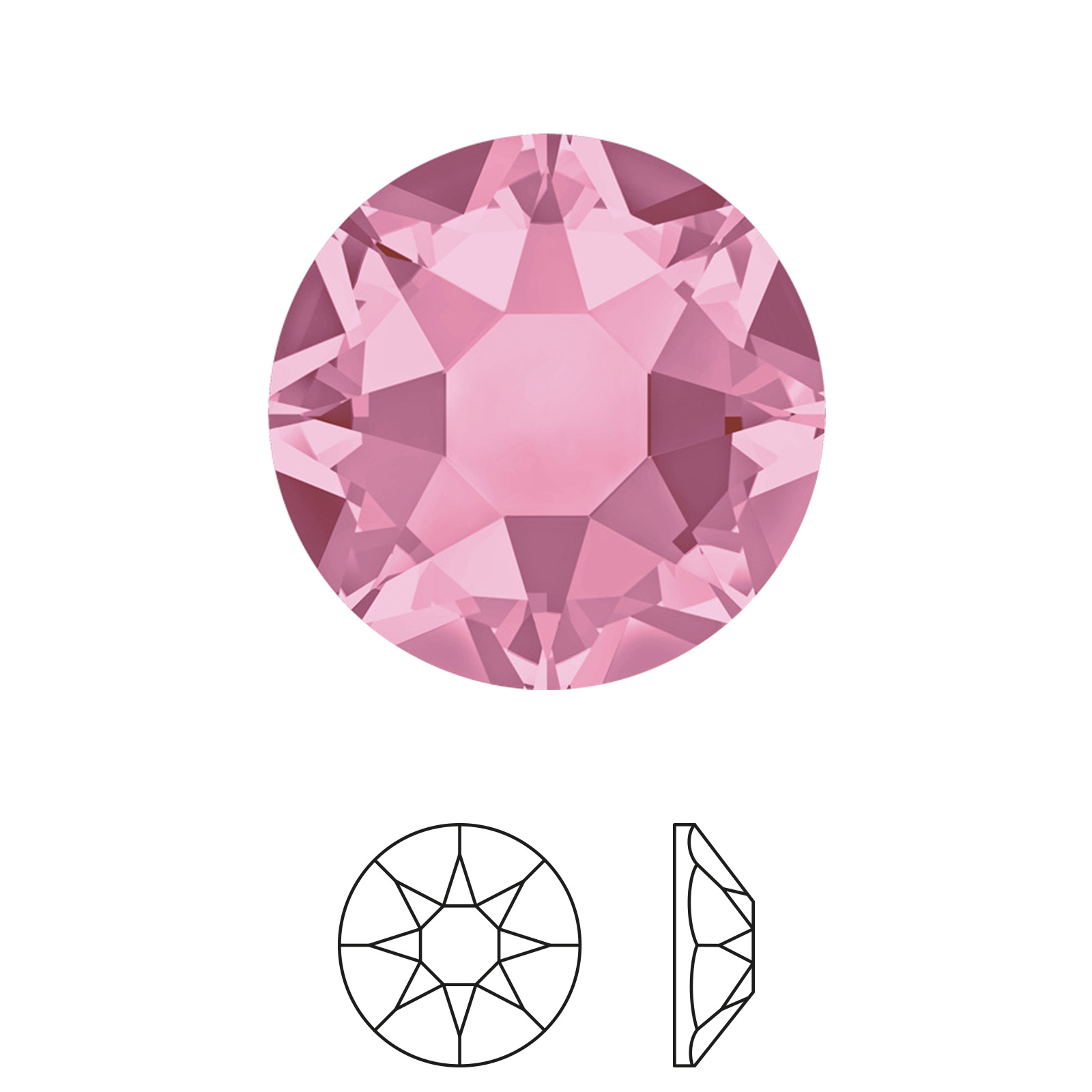 xilion rose hotfix (2078) light rose ss16 (3,80-4,00mm) | 36pc
