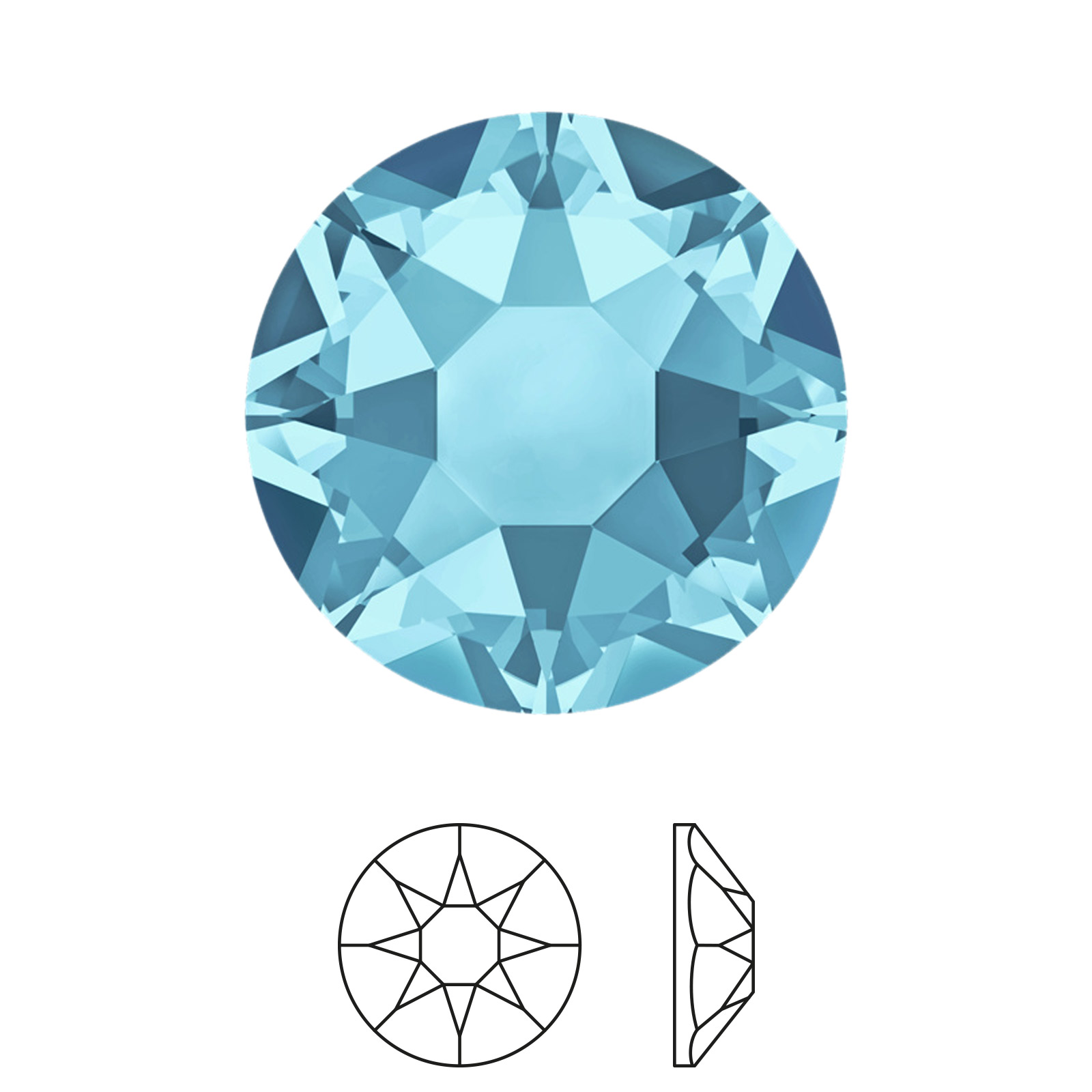 xilion rose hotfix (2078) aquamarine ss20 (4,60-4,80mm) | 30pc