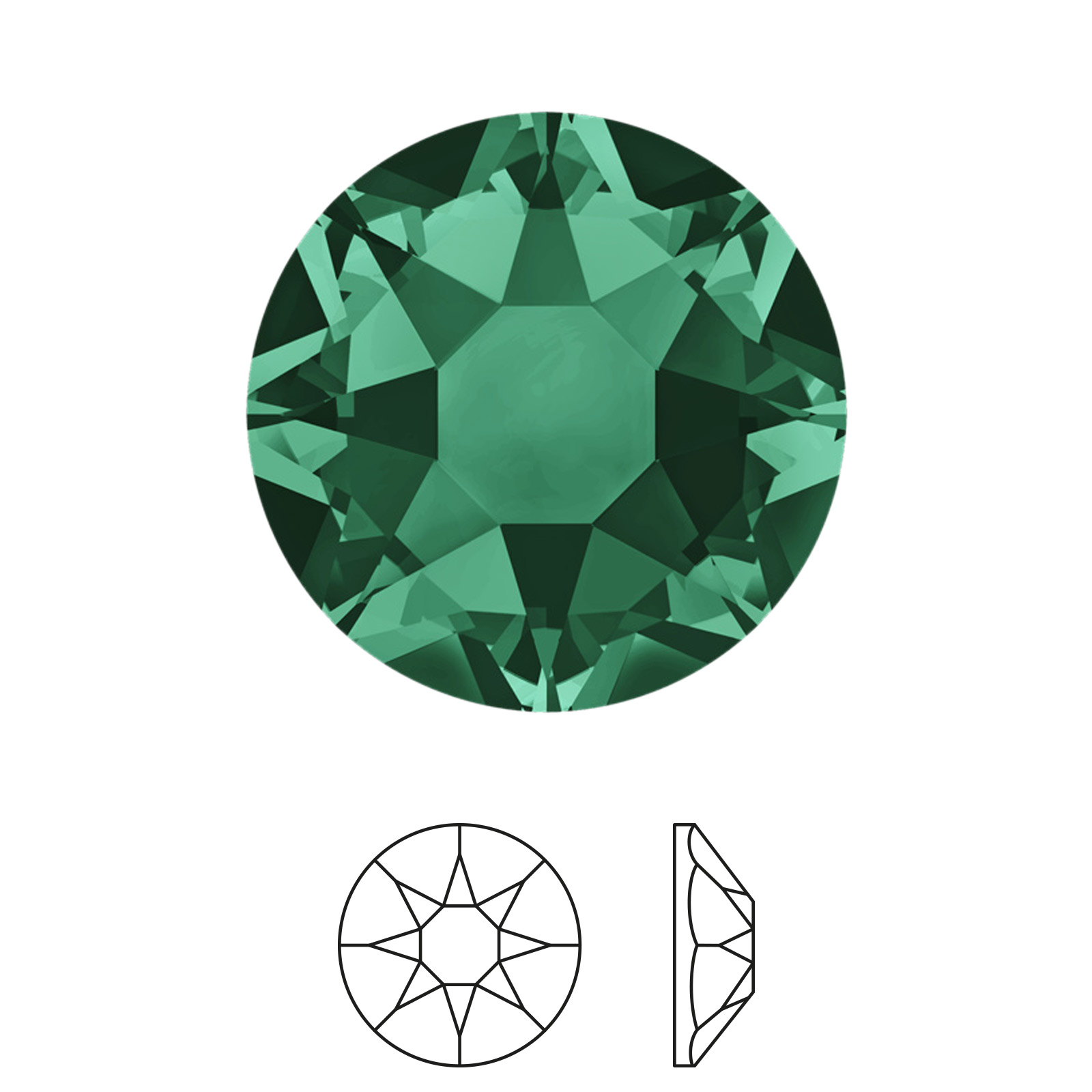 xilion rose hotfix (2078) emerald ss20 (4,60-4,80mm) | 30pc