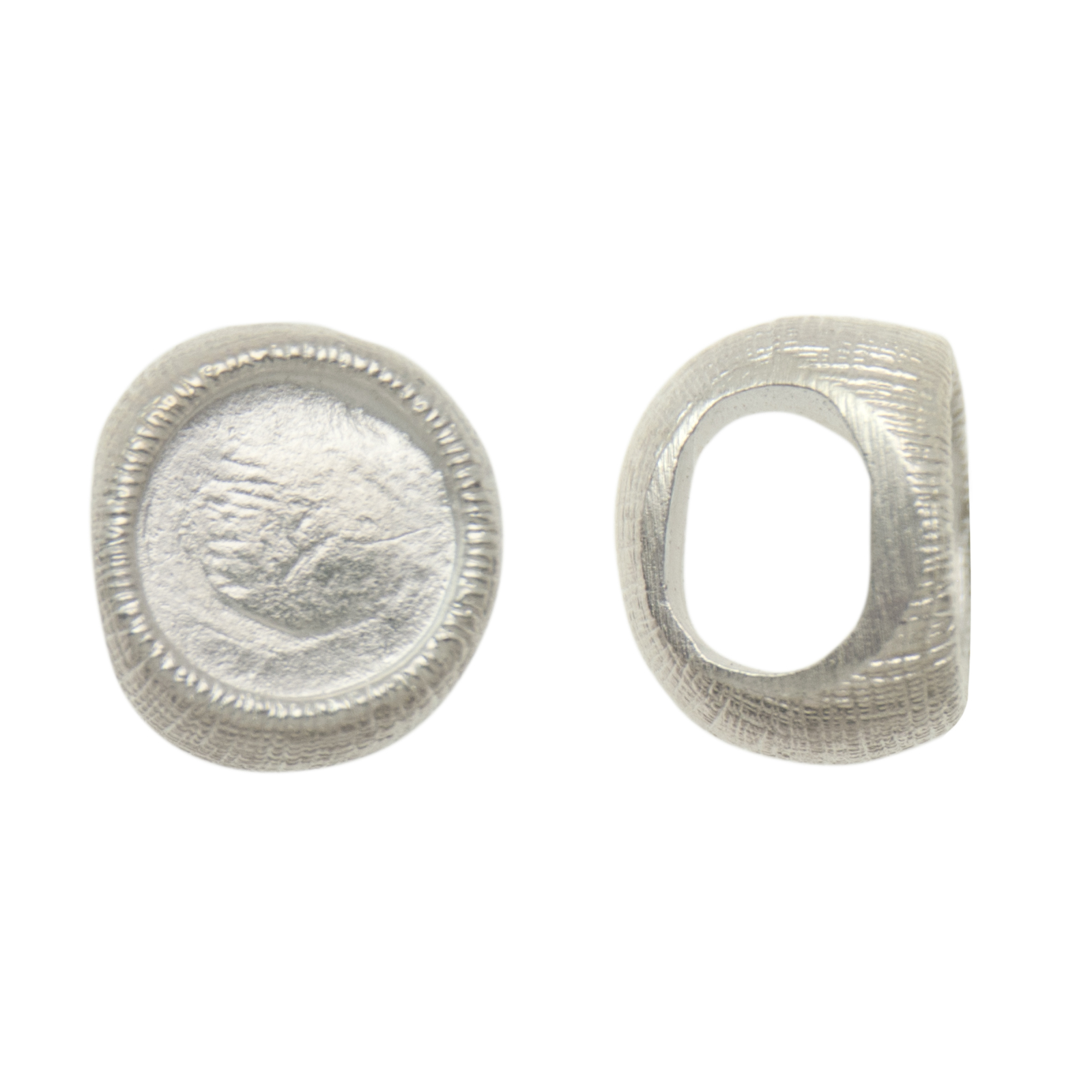 silver plated metal bead for regaliz with setting 12mm | 1pc