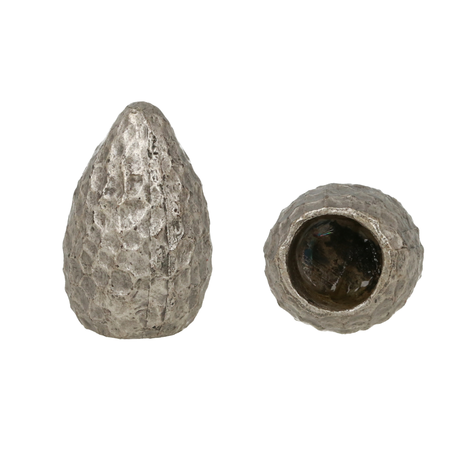 antique silver plated hammertone crimp end 15x10mm (width 6mm) | 1pc