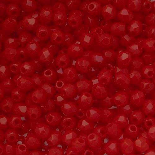 böhmische glasschliffperlen opaque red 3mm | 50st