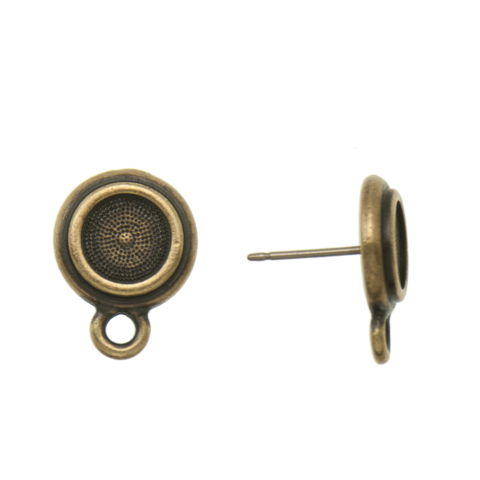 ohrstecker mit fassung 2088 ss34 (7,07mm) antik messing 12mm | 2st
