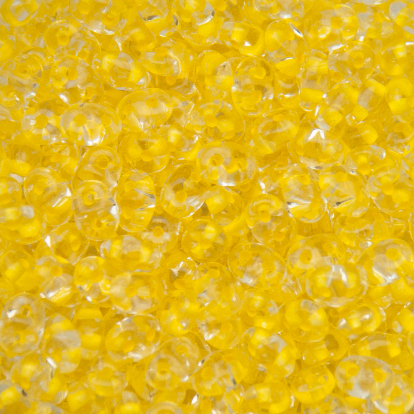 superduo seed beads 5x2,5mm - color-lined yellow/crystal | 10gr