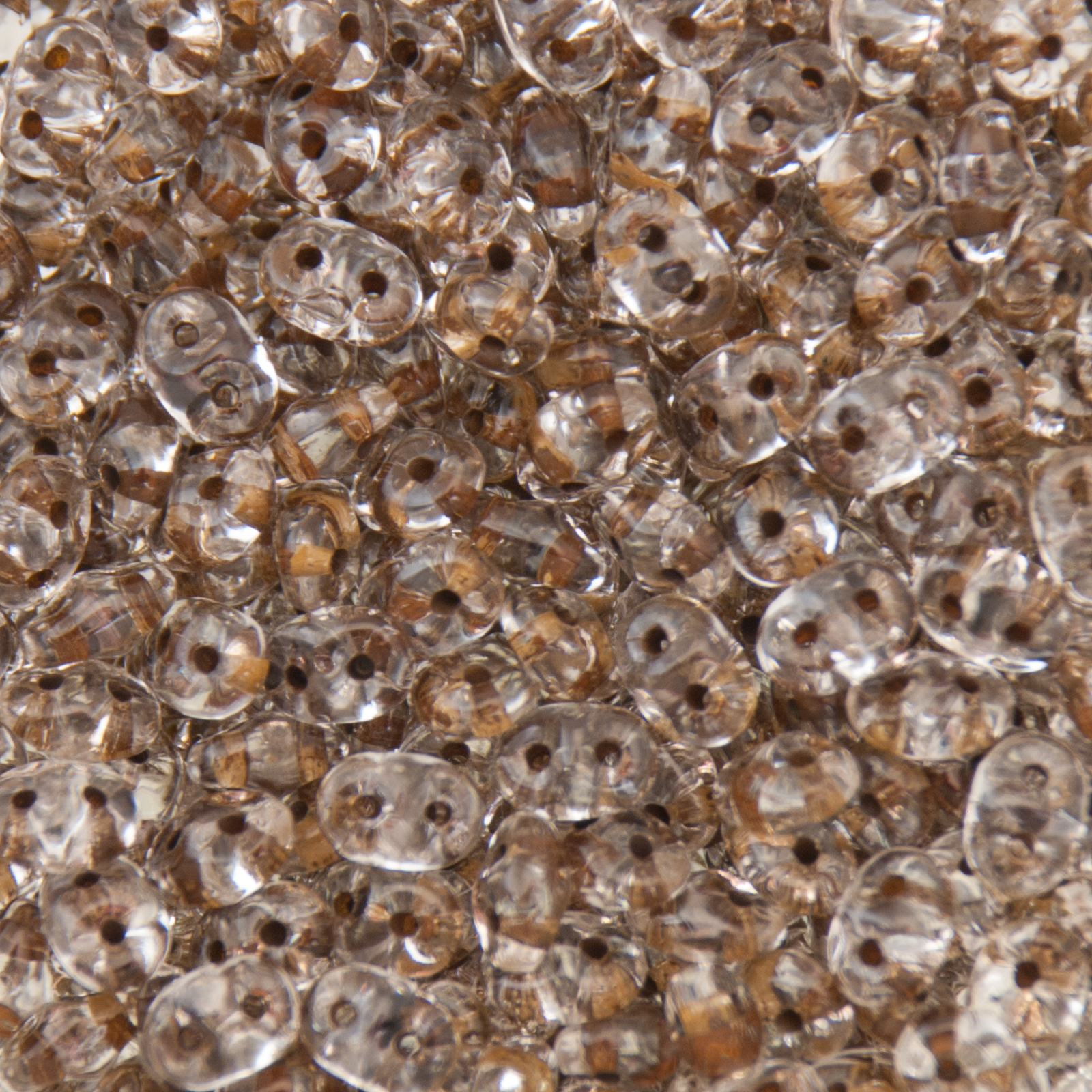 superduo perlen 5x2,5mm color-lined brown/crystal | 10gr