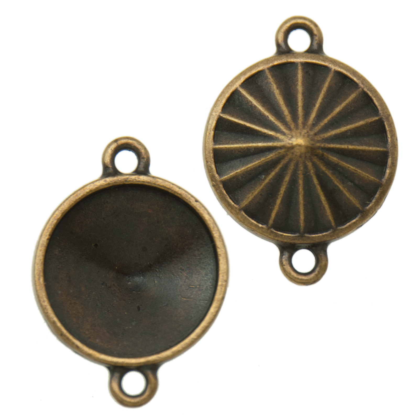 antique brass plated setting rivoli 18mm (1122) 32x22mm | 1pc