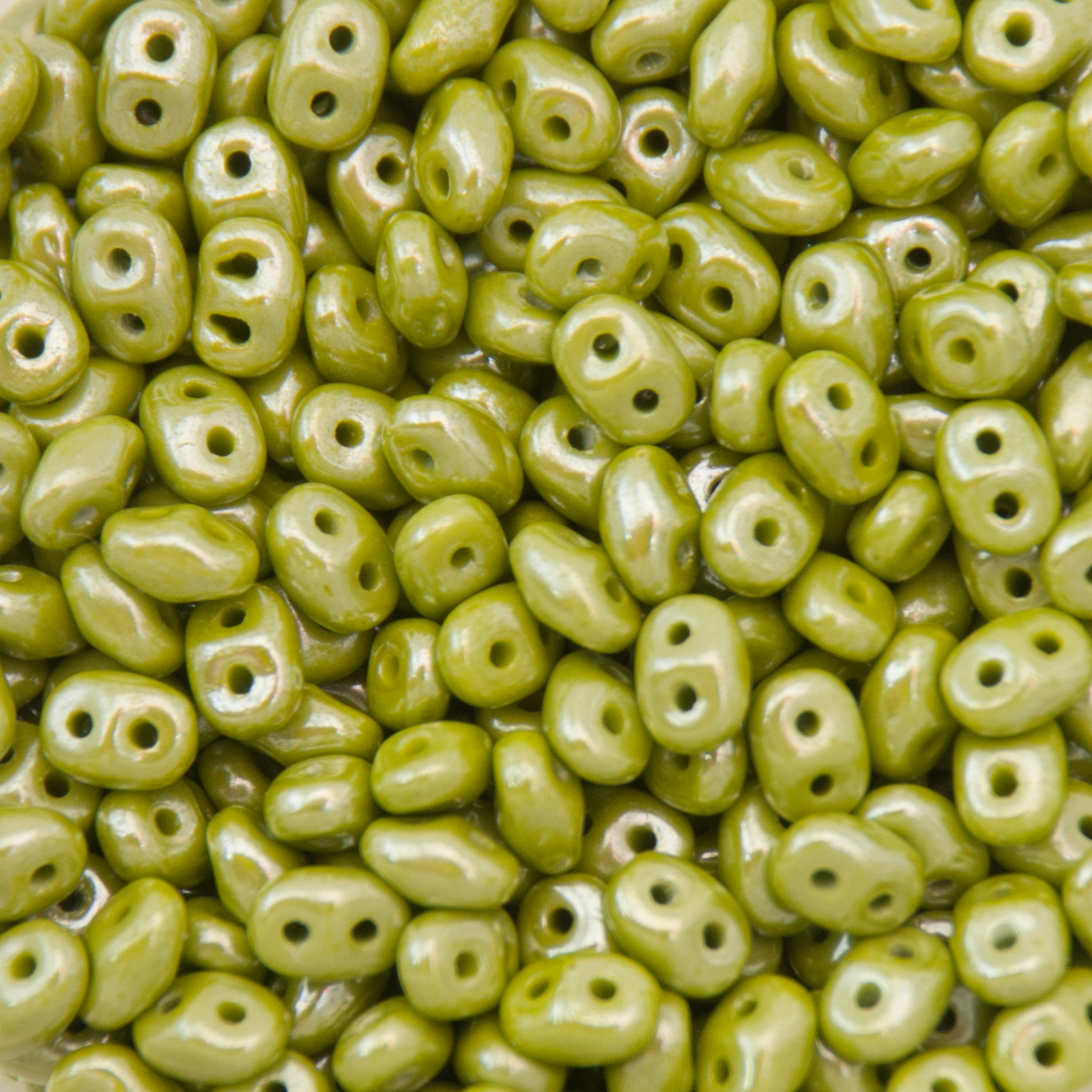superduo perlen 5x2,5mm opaque luster olivine | 10gr