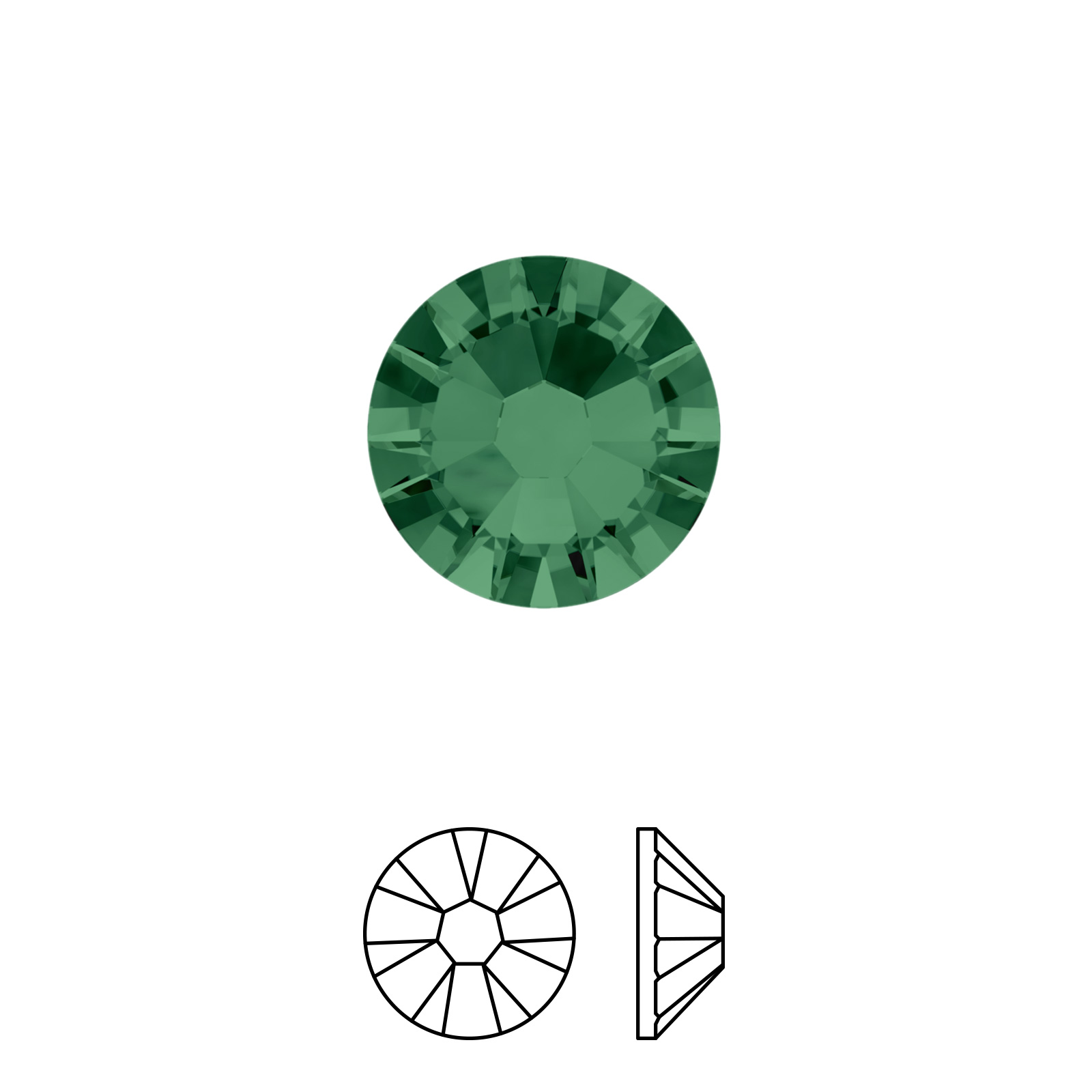 xilion rose no hotfix (2058) emerald ss5 (1,70-1,90mm) | 60st