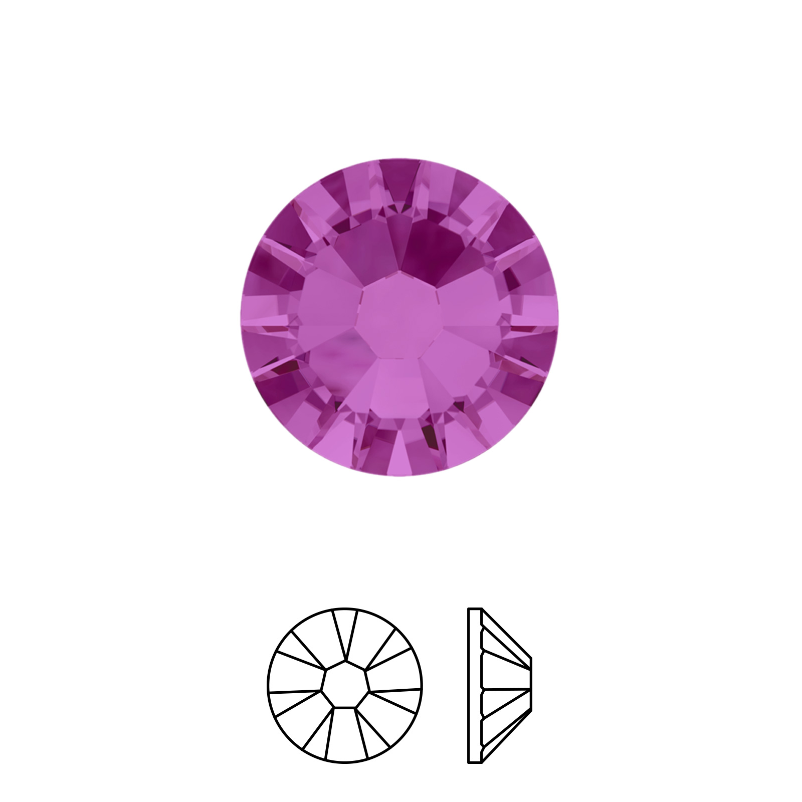 xilion rose no hotfix (2058) fuchsia ss09 (2,50-2,70mm) | 48st