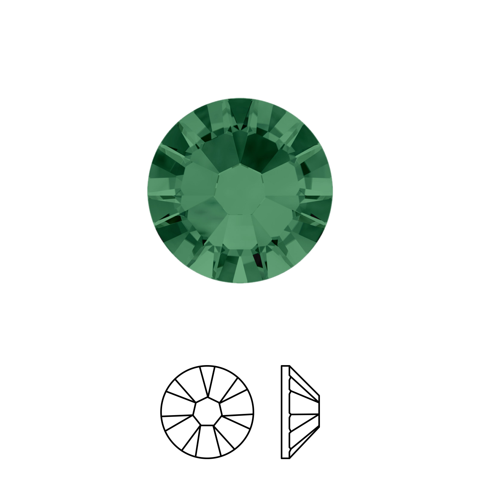 xilion rose no hotfix (2058) emerald ss09 (2,50-2,70mm) | 48st