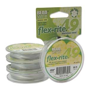 edelstahldraht flexrite pearl silver 49 stränge - 0,60mm - spule 9,15mt | 1st