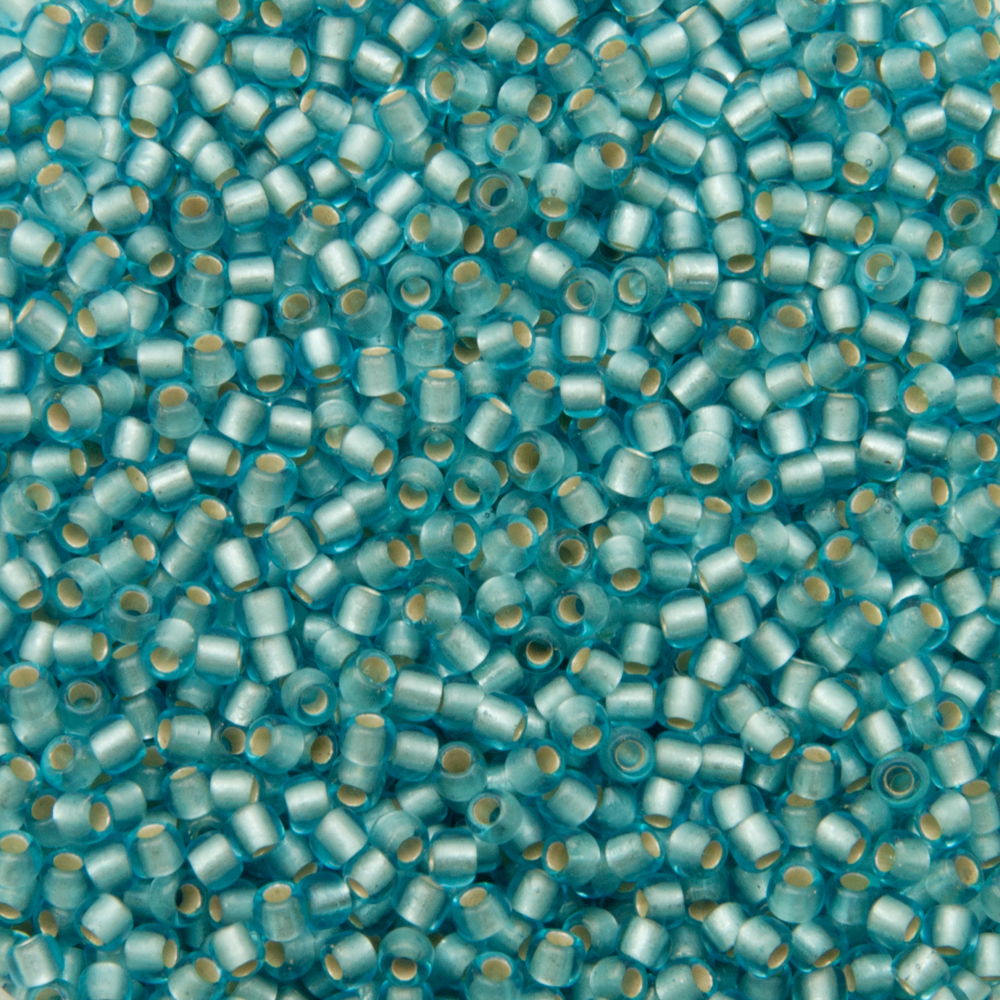 rocaille toho seed beads 11/0 silver-lined frosted aquamarine (23f) | 10gr