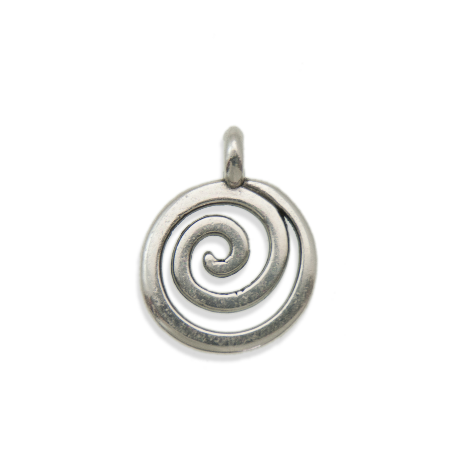 antique silver plated swirl pendant 23x18mm | 1pc