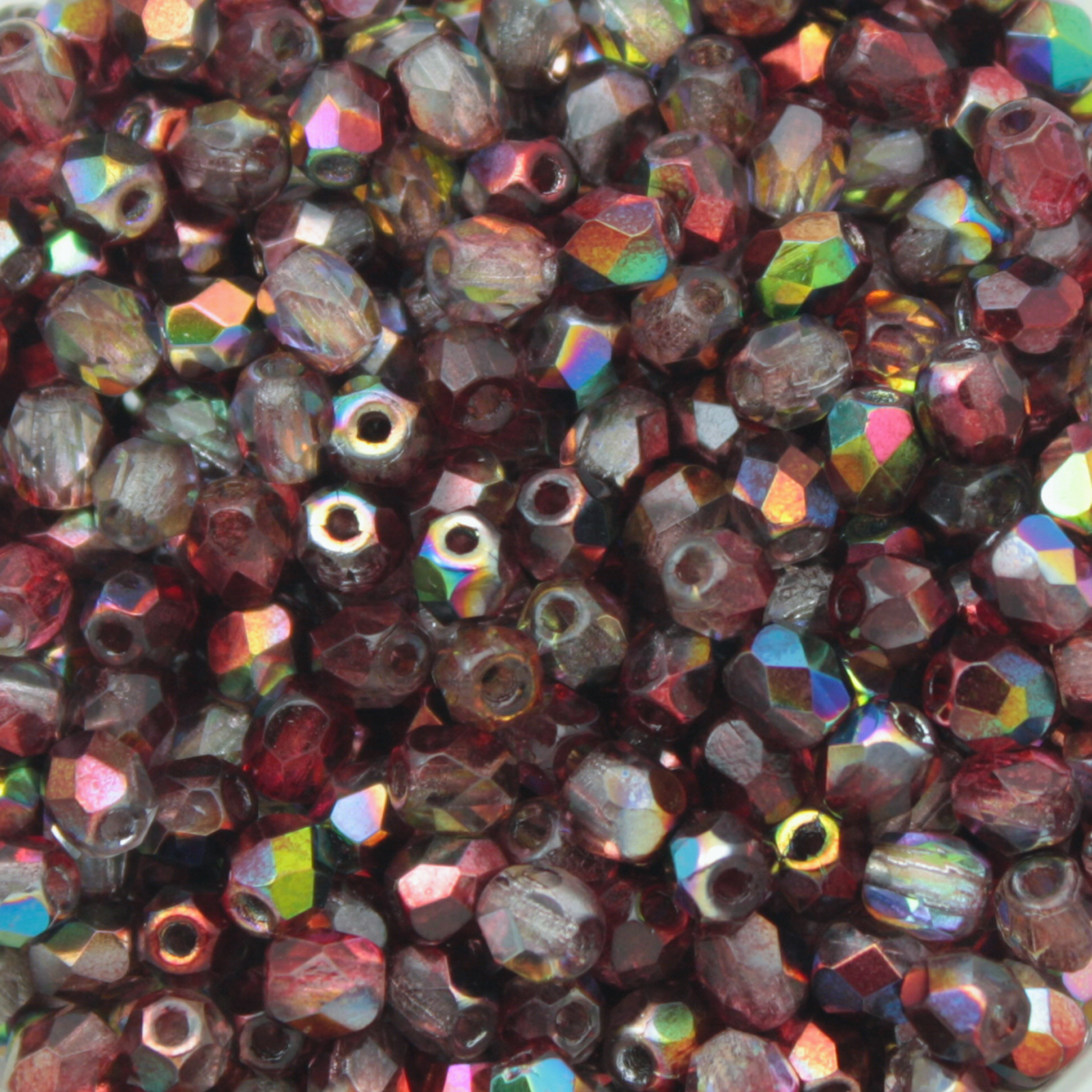 böhmische glasschliffperlen magic line red 4mm | 50st