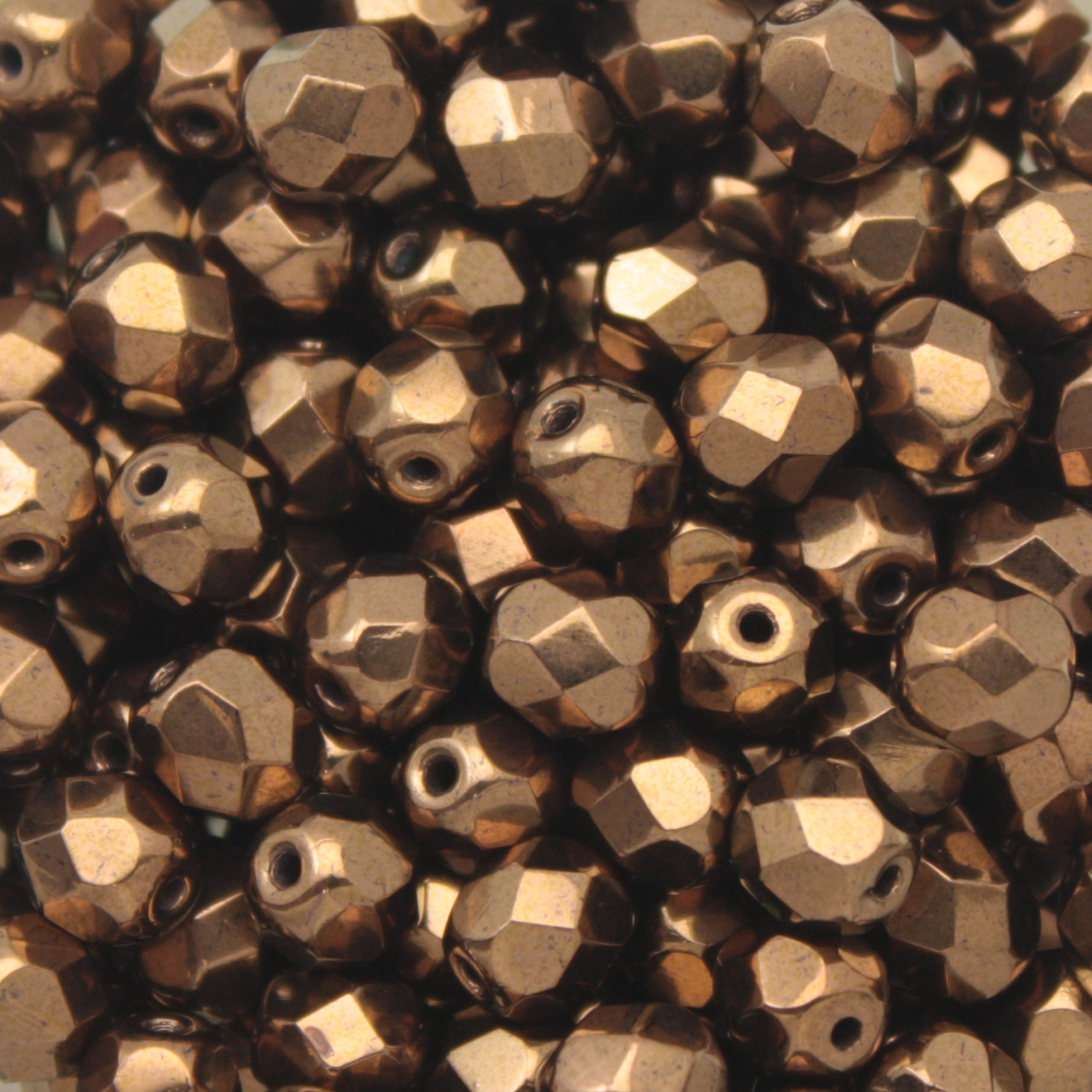 böhmische glasschliffperlen dark bronze 6mm | 25st