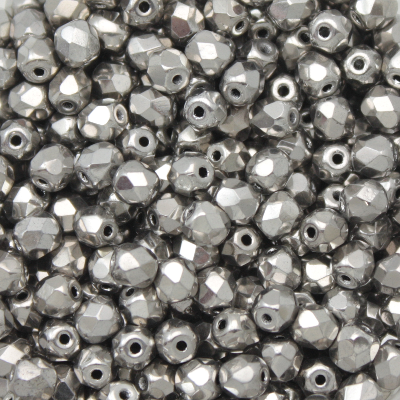 böhmische glasschliffperlen jet full argentic 4mm | 50st